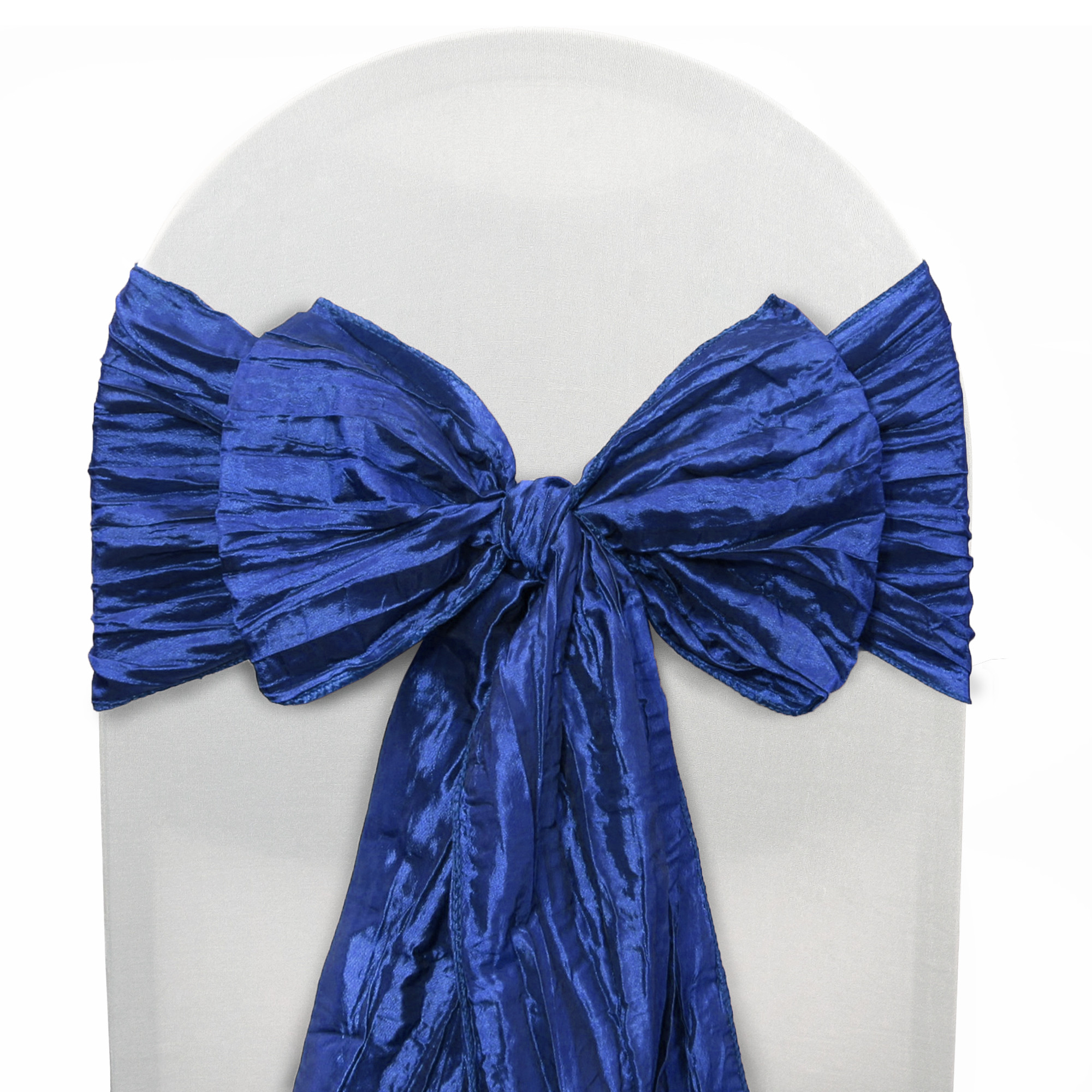 Crinkle Taffeta Chair Sashes Royal Blue