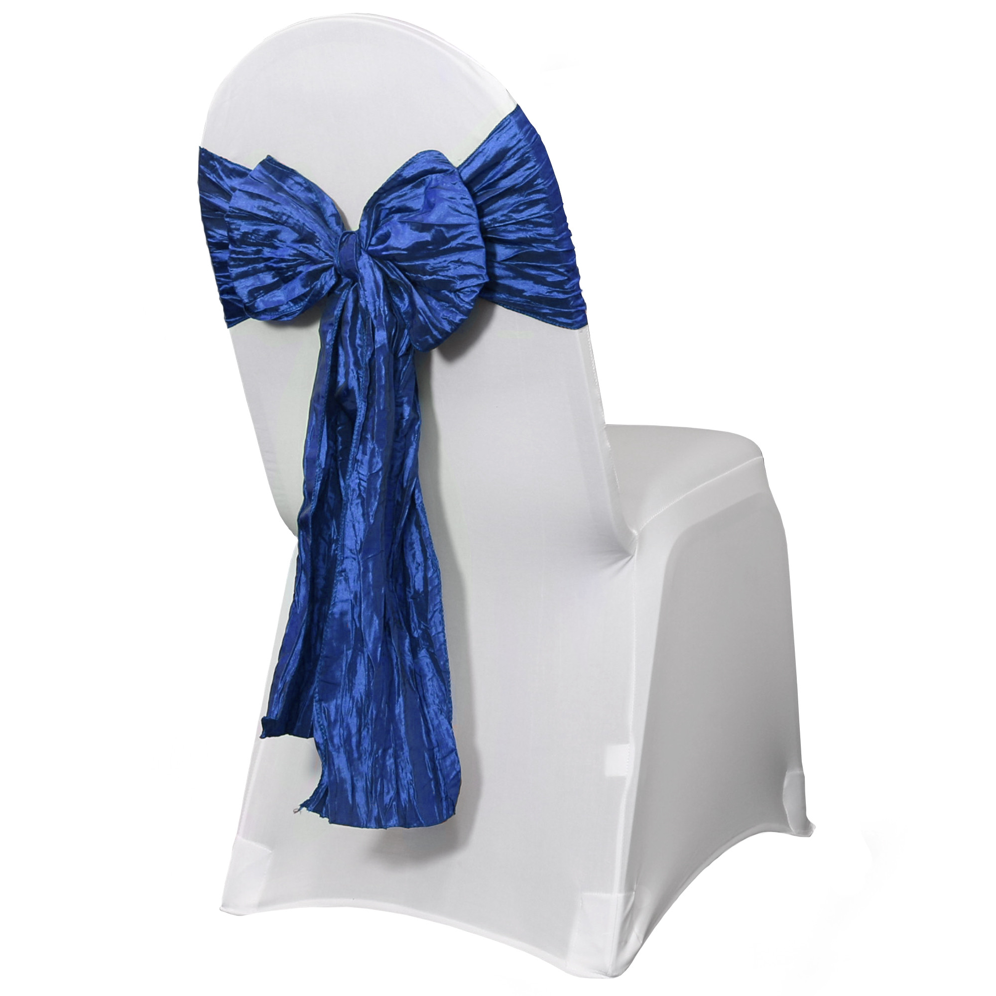 Crinkle Taffeta Chair Sashes Royal Blue