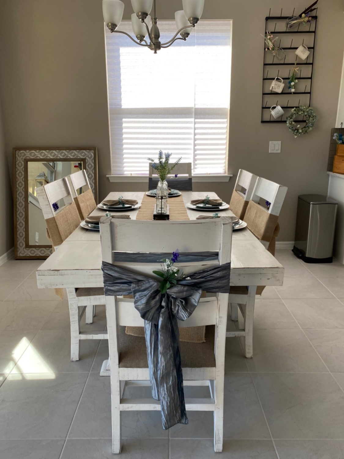 dark silver chair bows