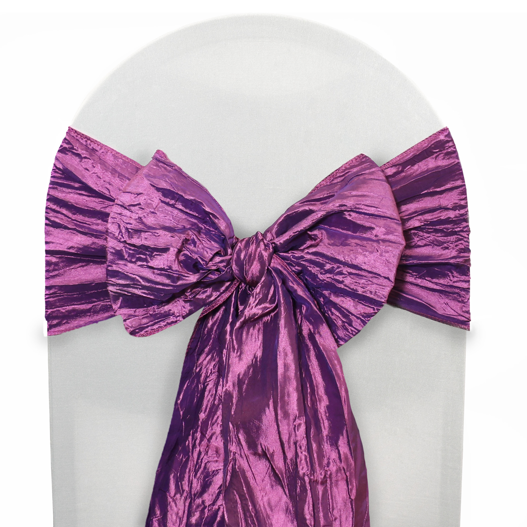 Crinkle Taffeta Chair Sashes Purple