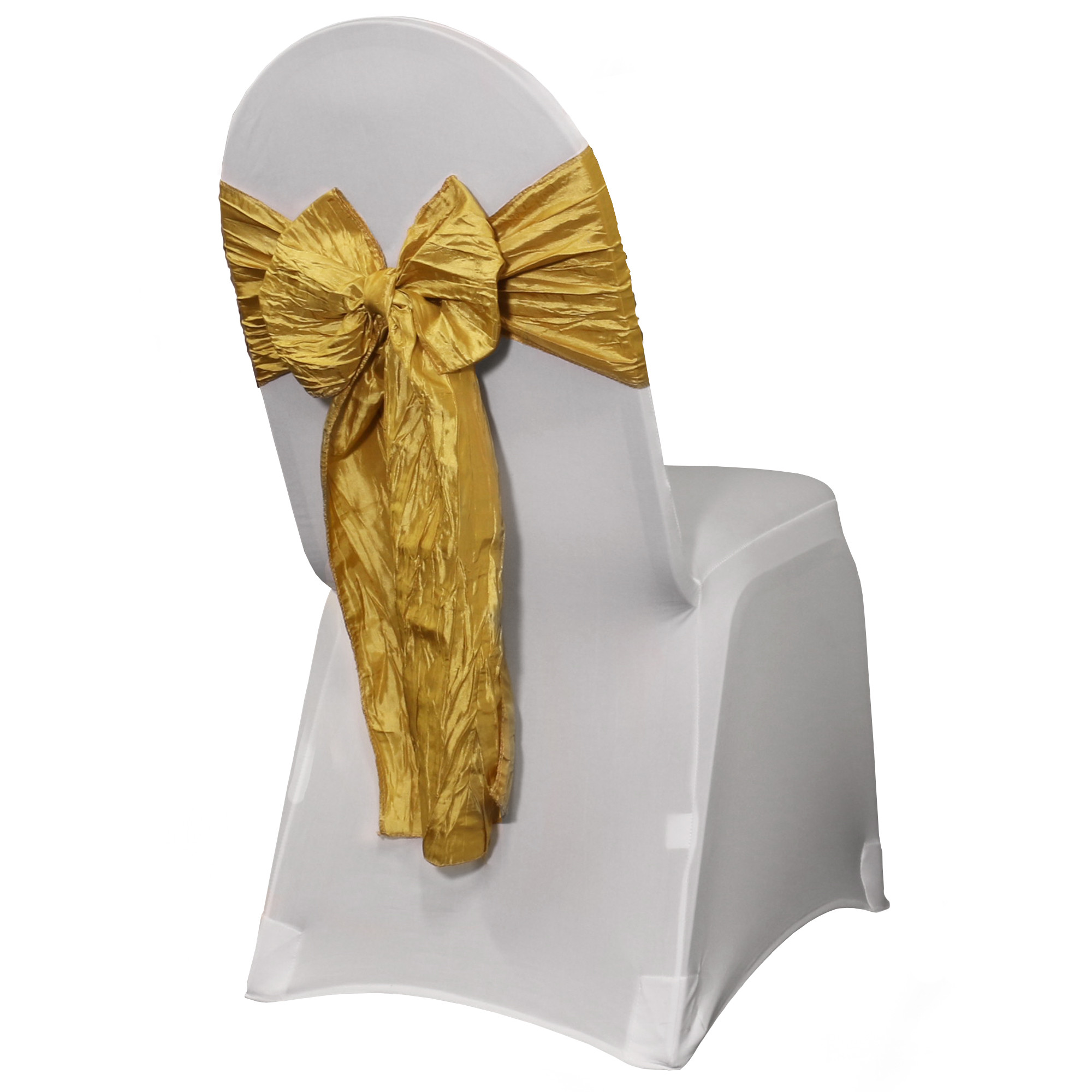 Crinkle Taffeta Chair Sashes Gold