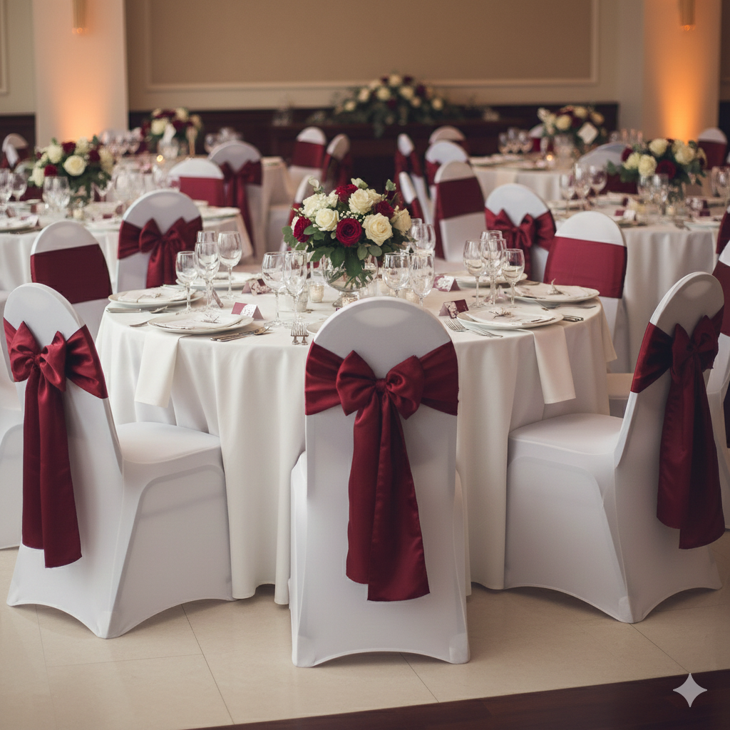 burgundy satin sashes for weddings