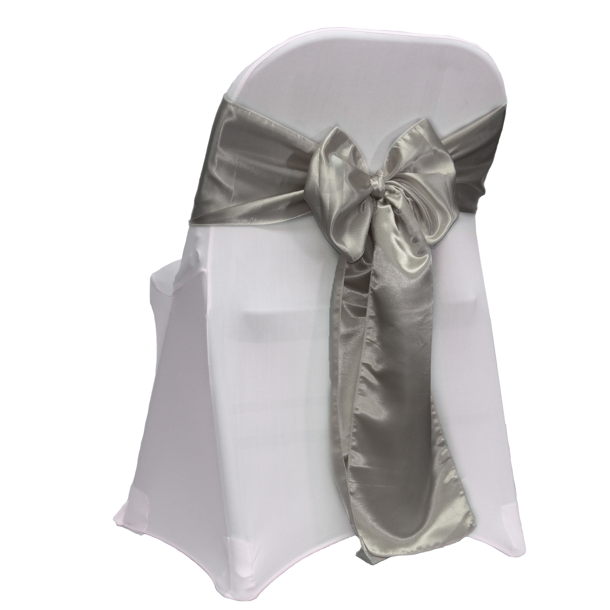 dark silver satin sashes for folding chairs