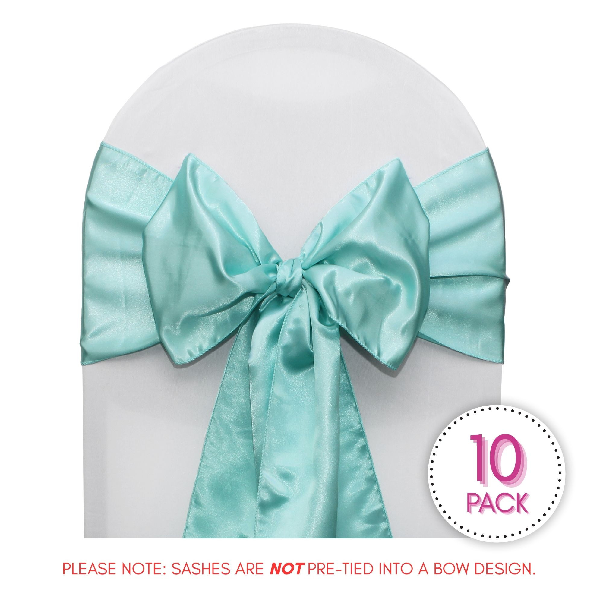 10 Pack Satin Sashes Tiffany