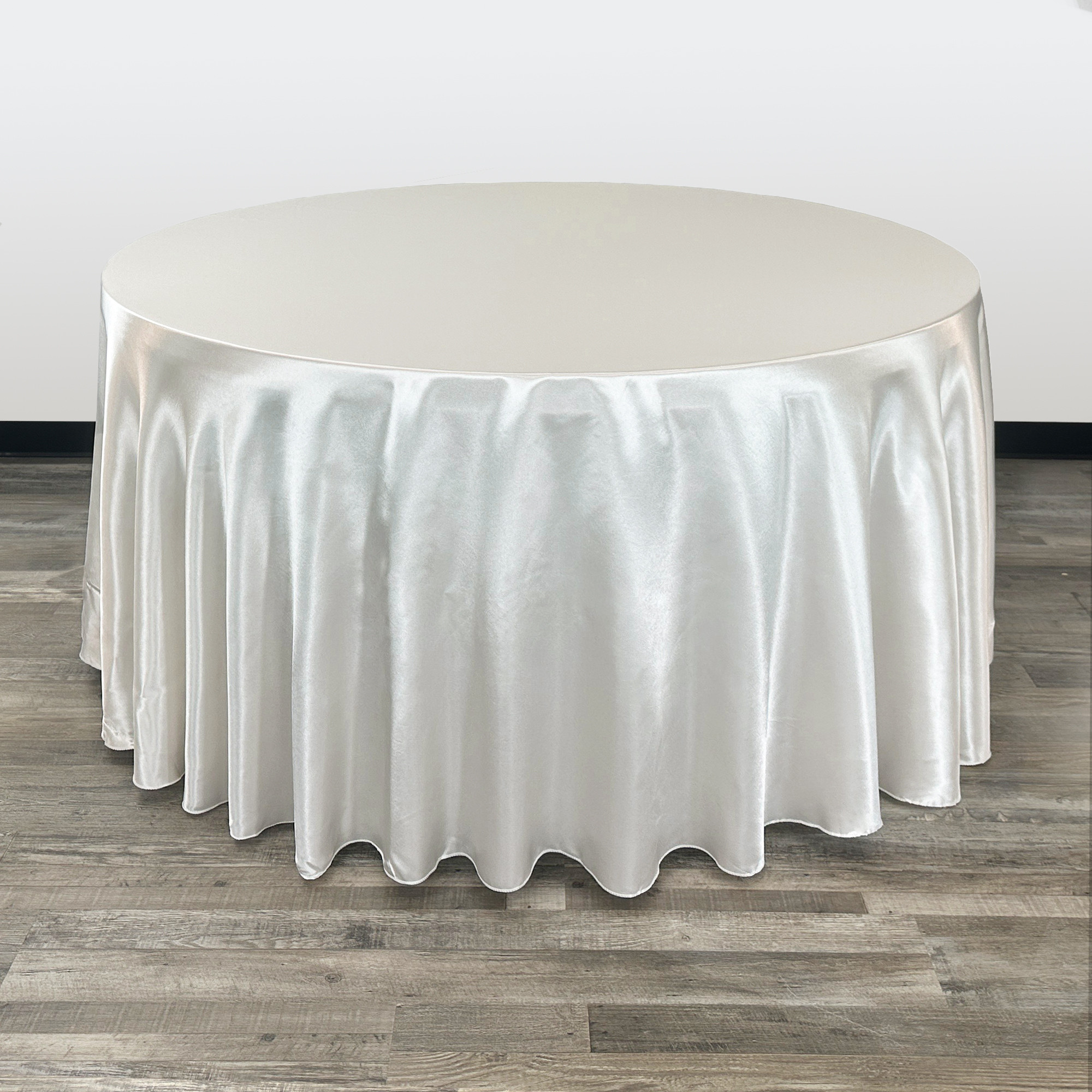 120 inch Round Satin Tablecloths Ivory