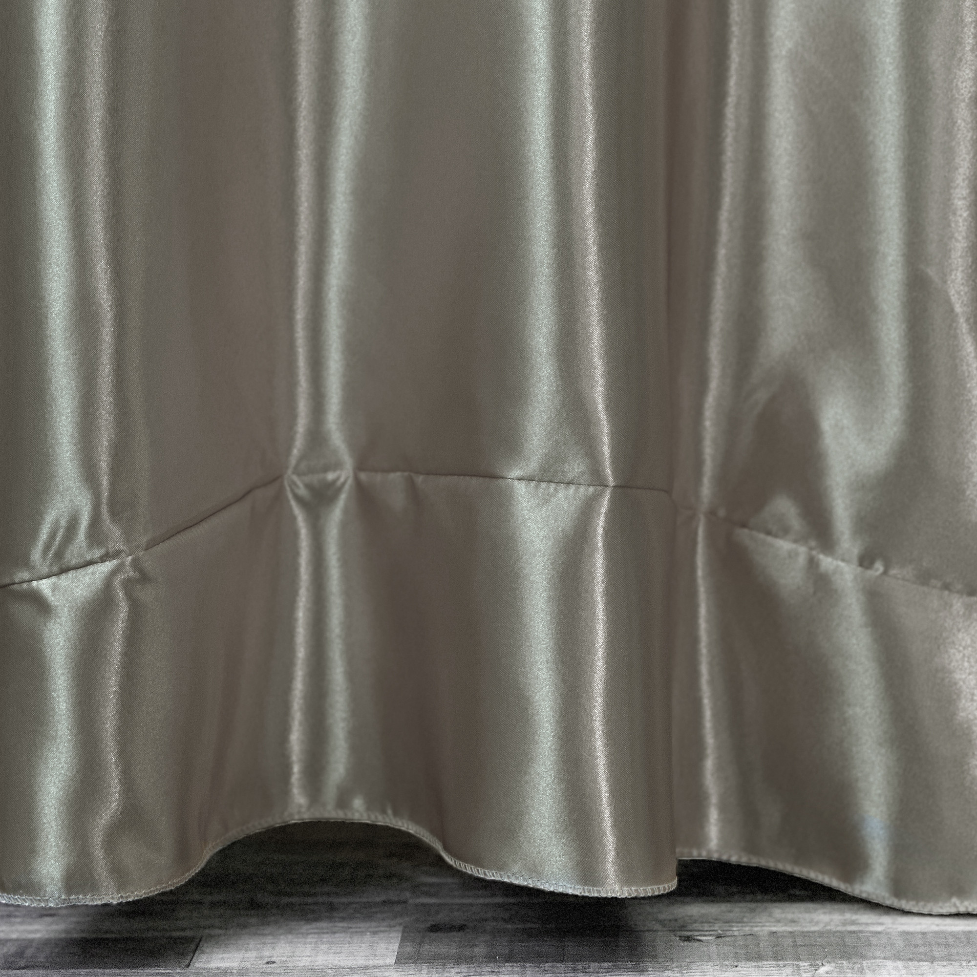 120 inch Round Satin Tablecloths Dark Silver / Platinum seam