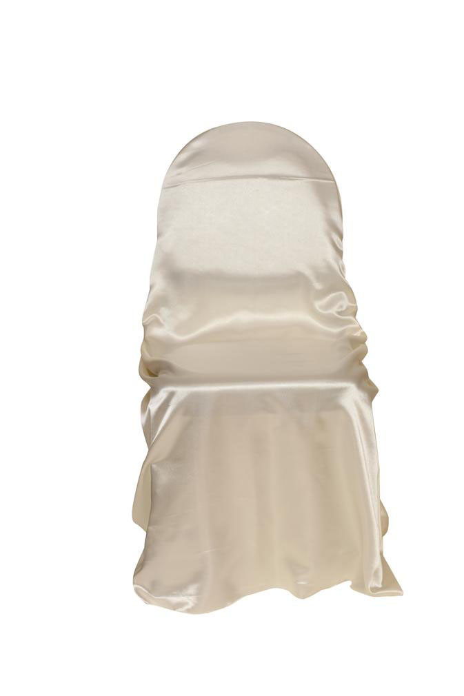Satin Self-Tie Universal Chair Covers Ivory