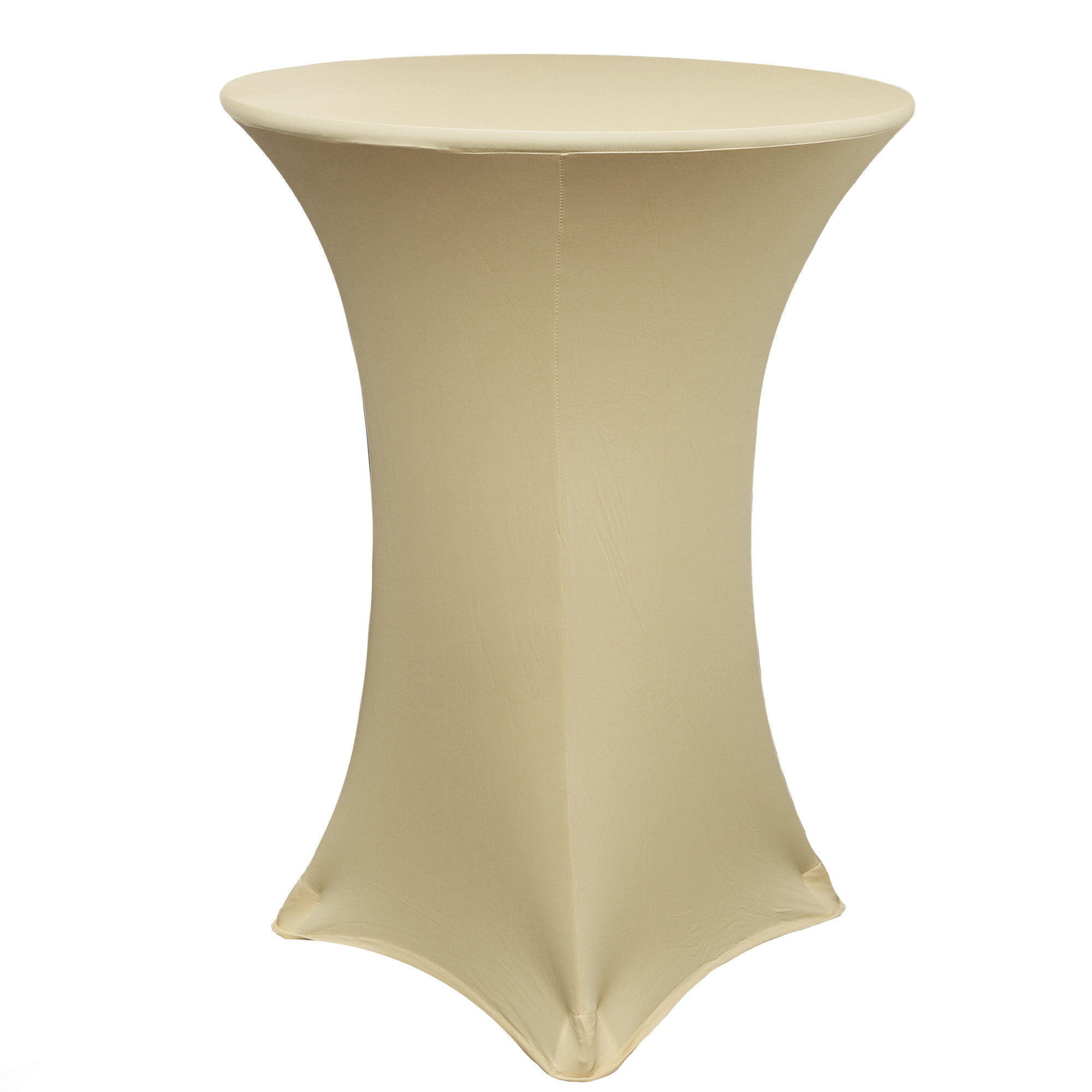 30 Inch Highboy Cocktail Round Stretch Spandex Table Cover Champagne