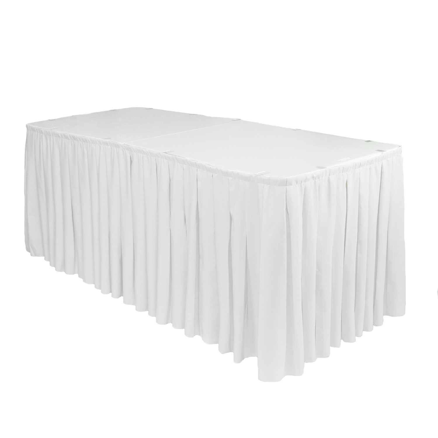 21 ft x 29 inch Polyester Pleated Table Skirts White