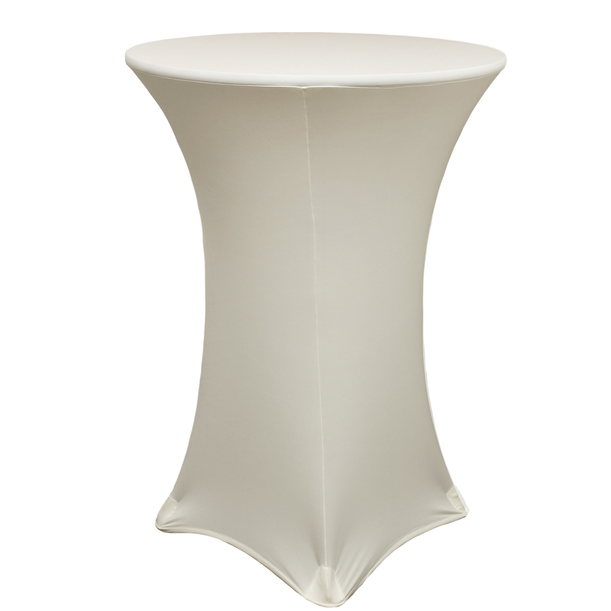30 inch Highboy Cocktail Round Stretch Spandex Table Covers Ivory