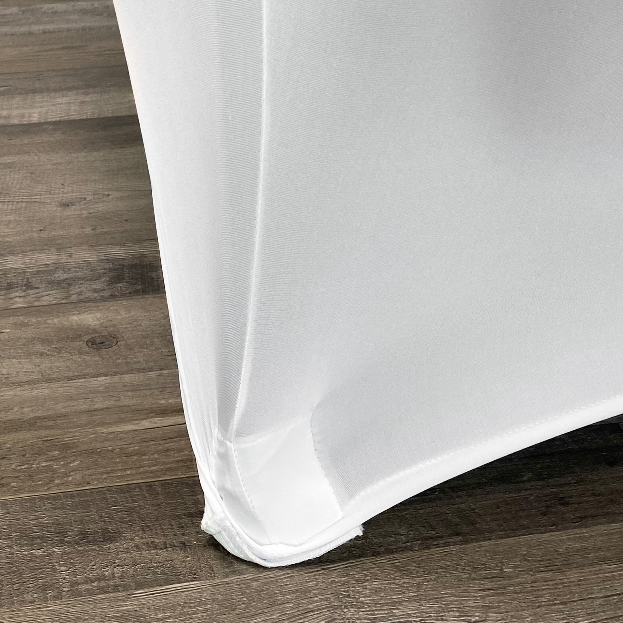 Stretch Spandex 5 ft Round Table Covers White Foot Pocket