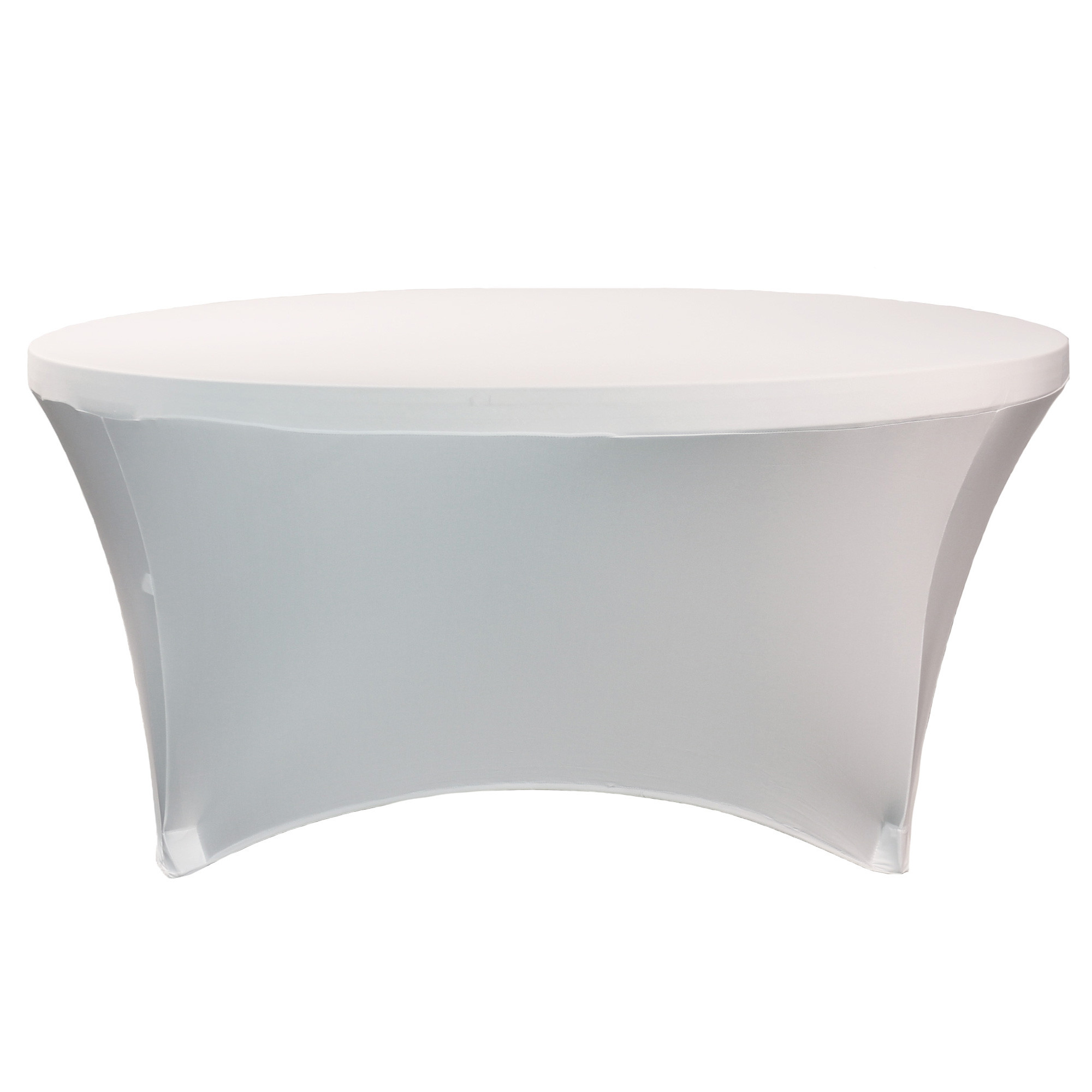 Stretch Spandex 6 ft Round Table Cover White