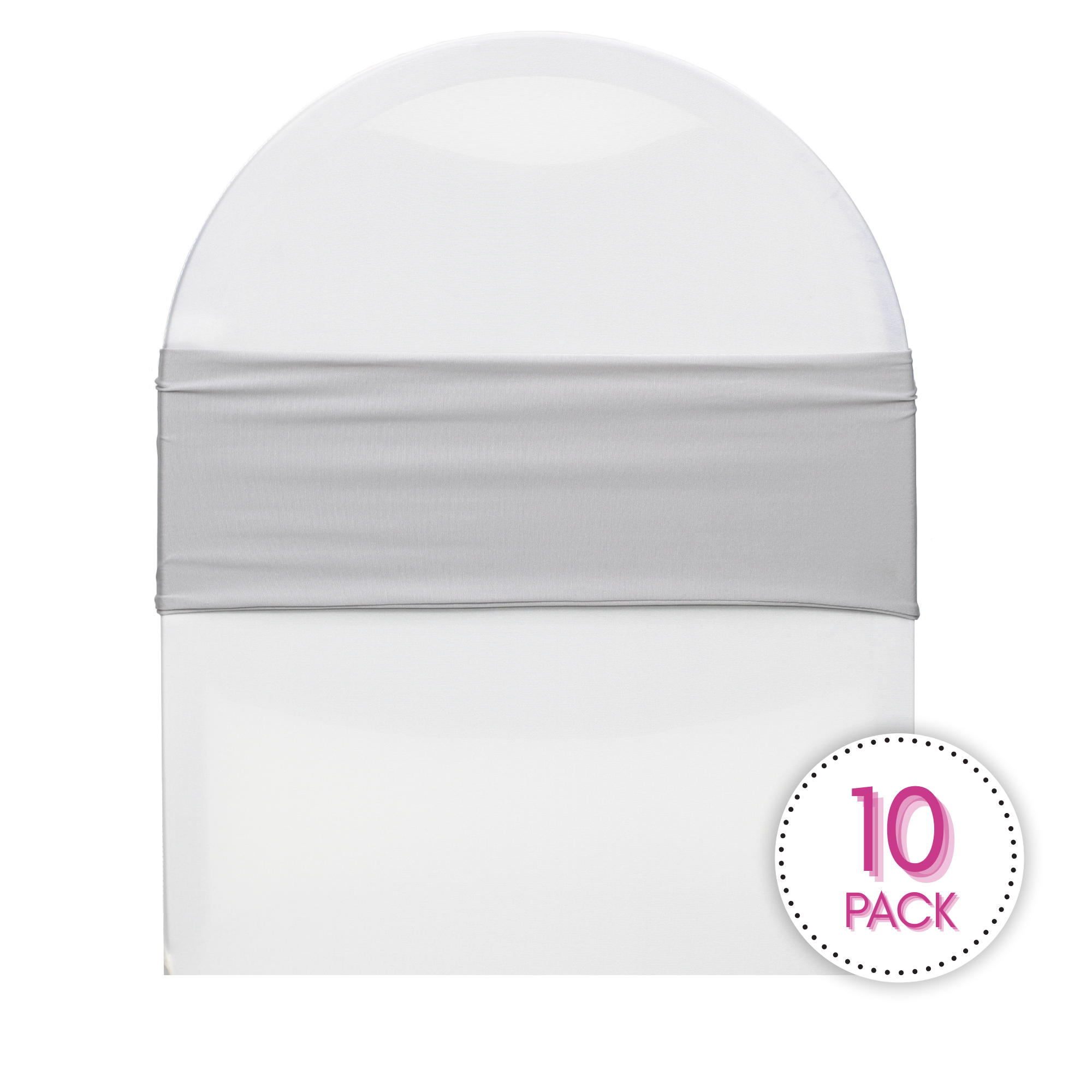 10 Pack Stretch Spandex Bands Silver