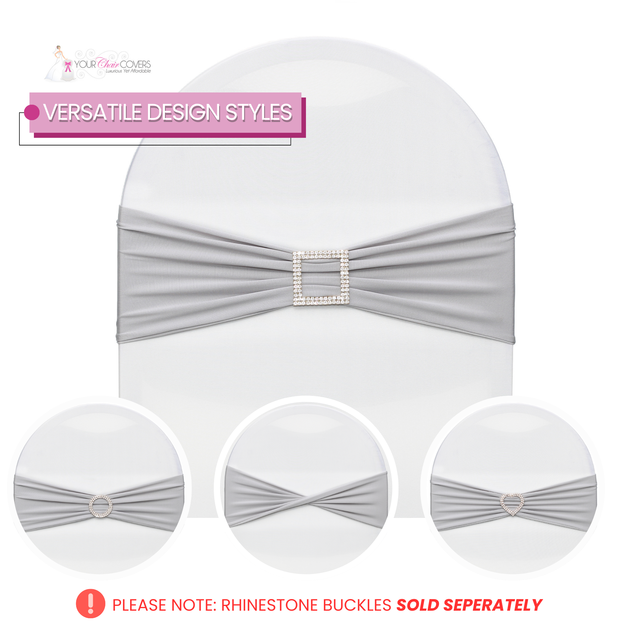 silver spandex chair band design styles