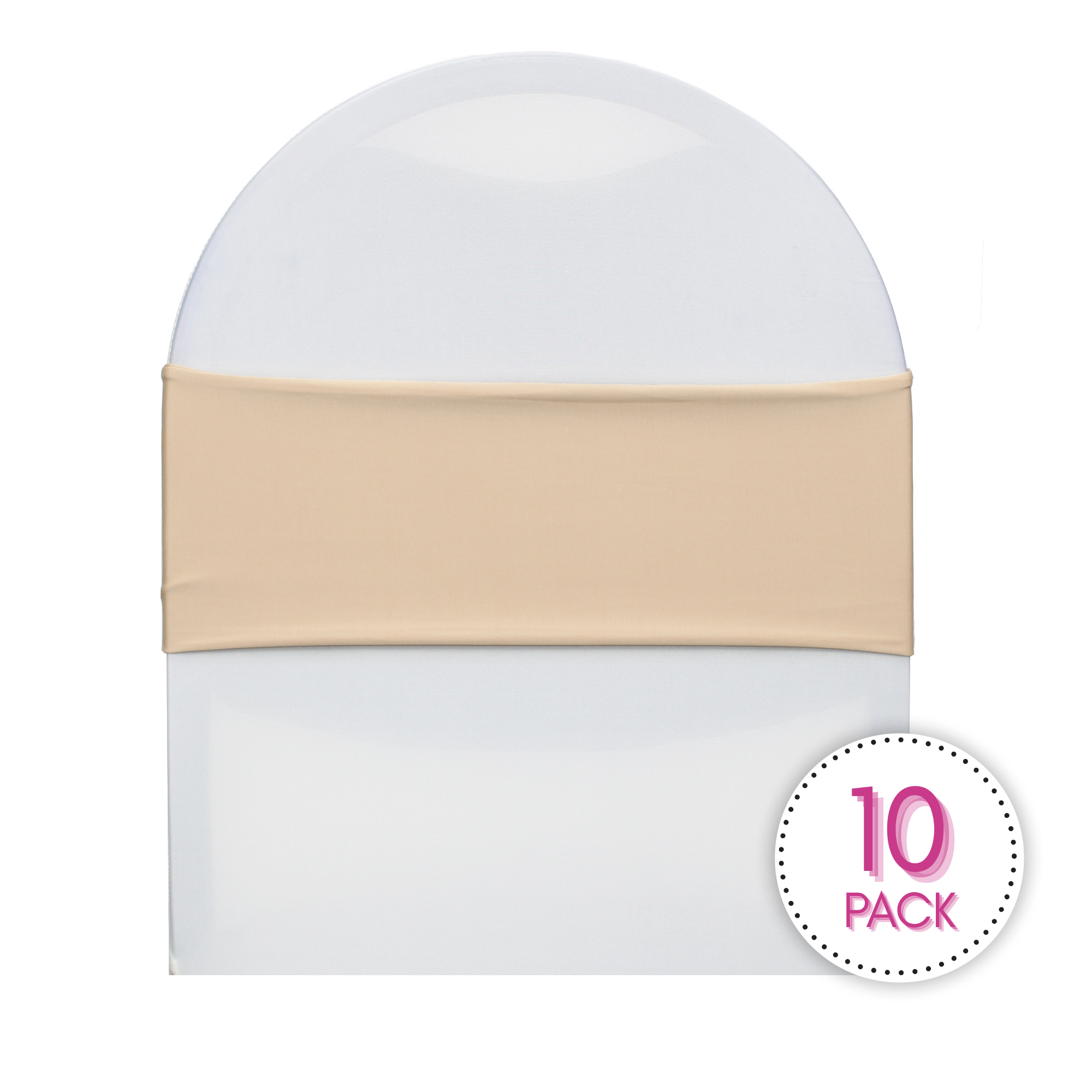 10 Pack Stretch Spandex Bands Champagne
