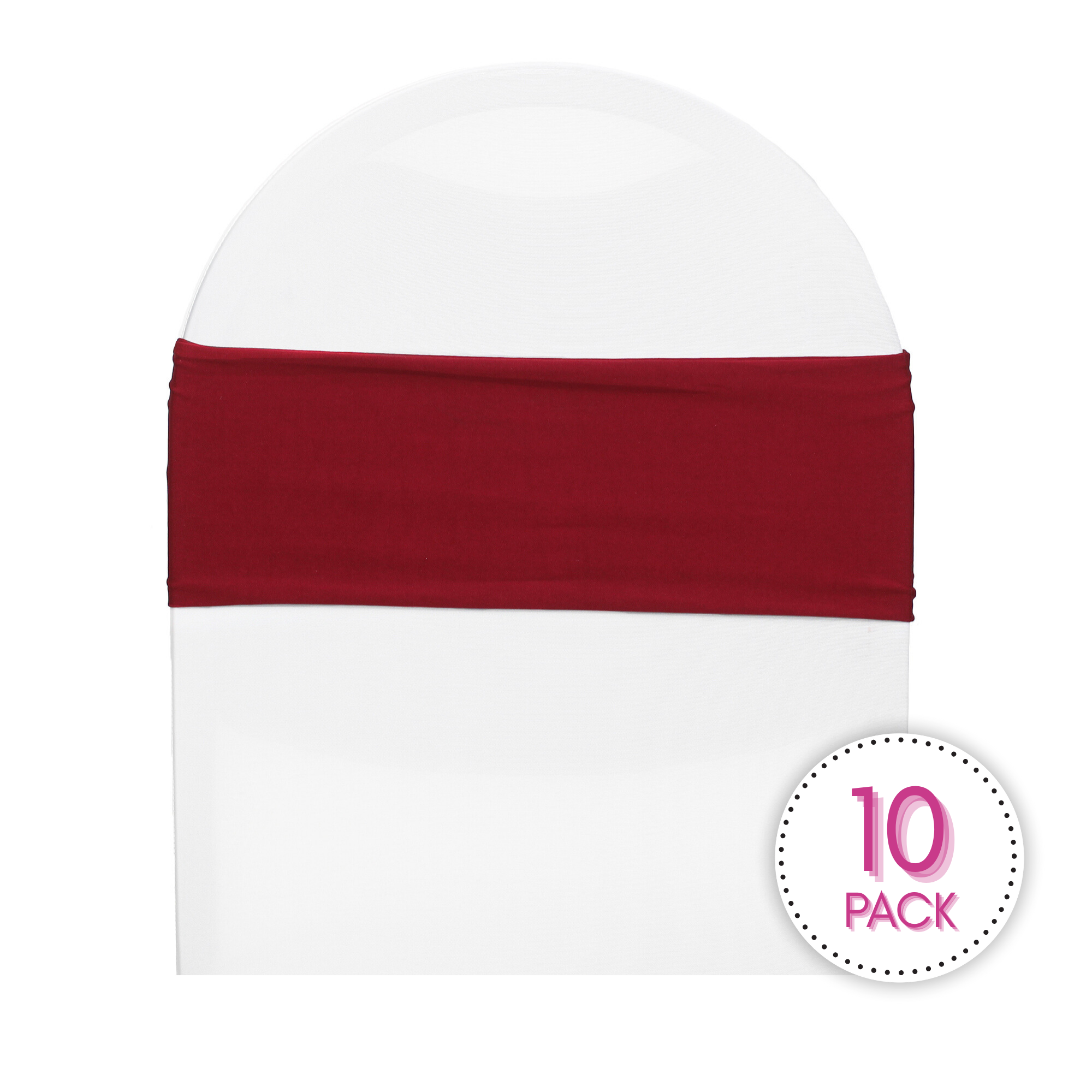 burgundy spandex chair bands pack of 10