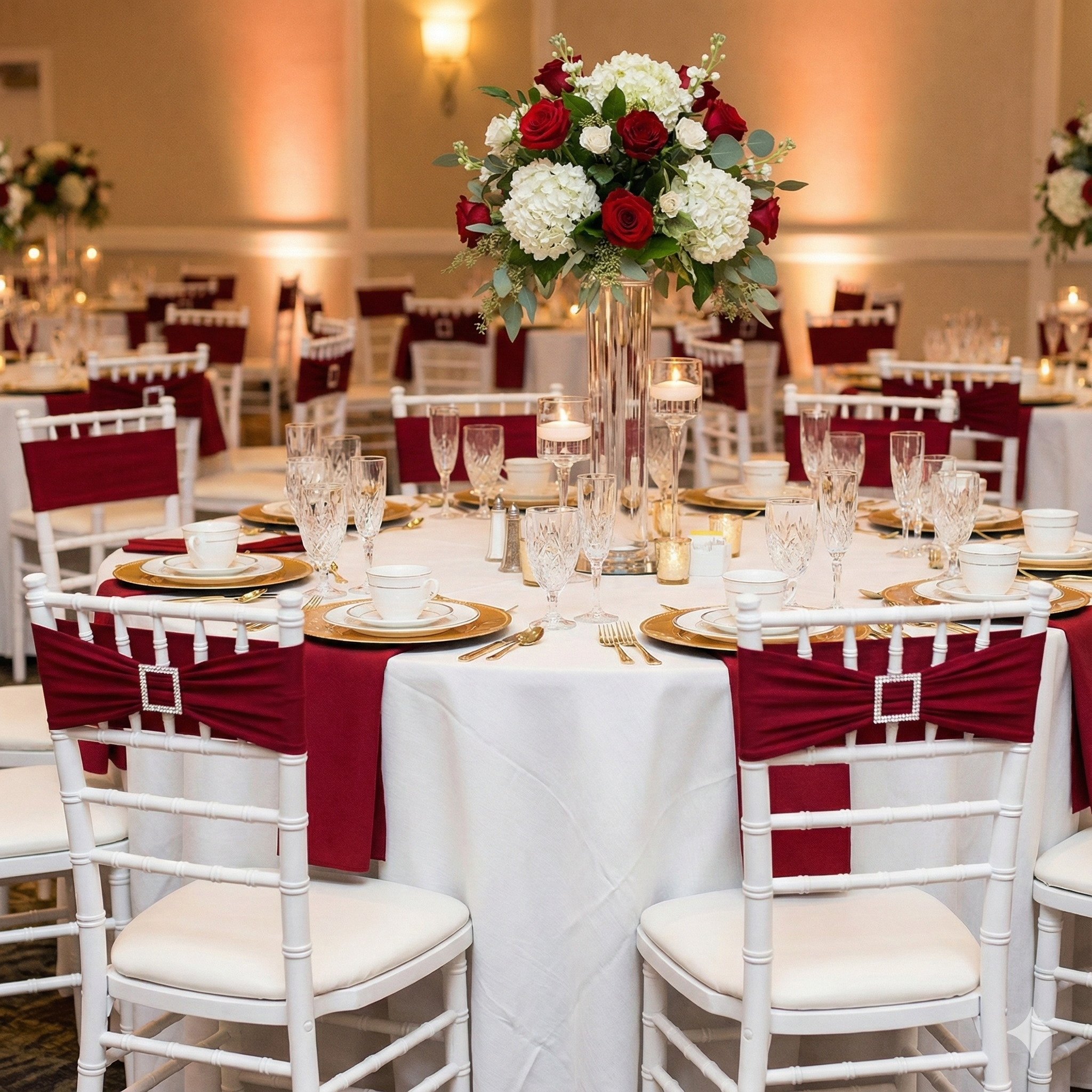 burgundy spandex chair bands for weddings