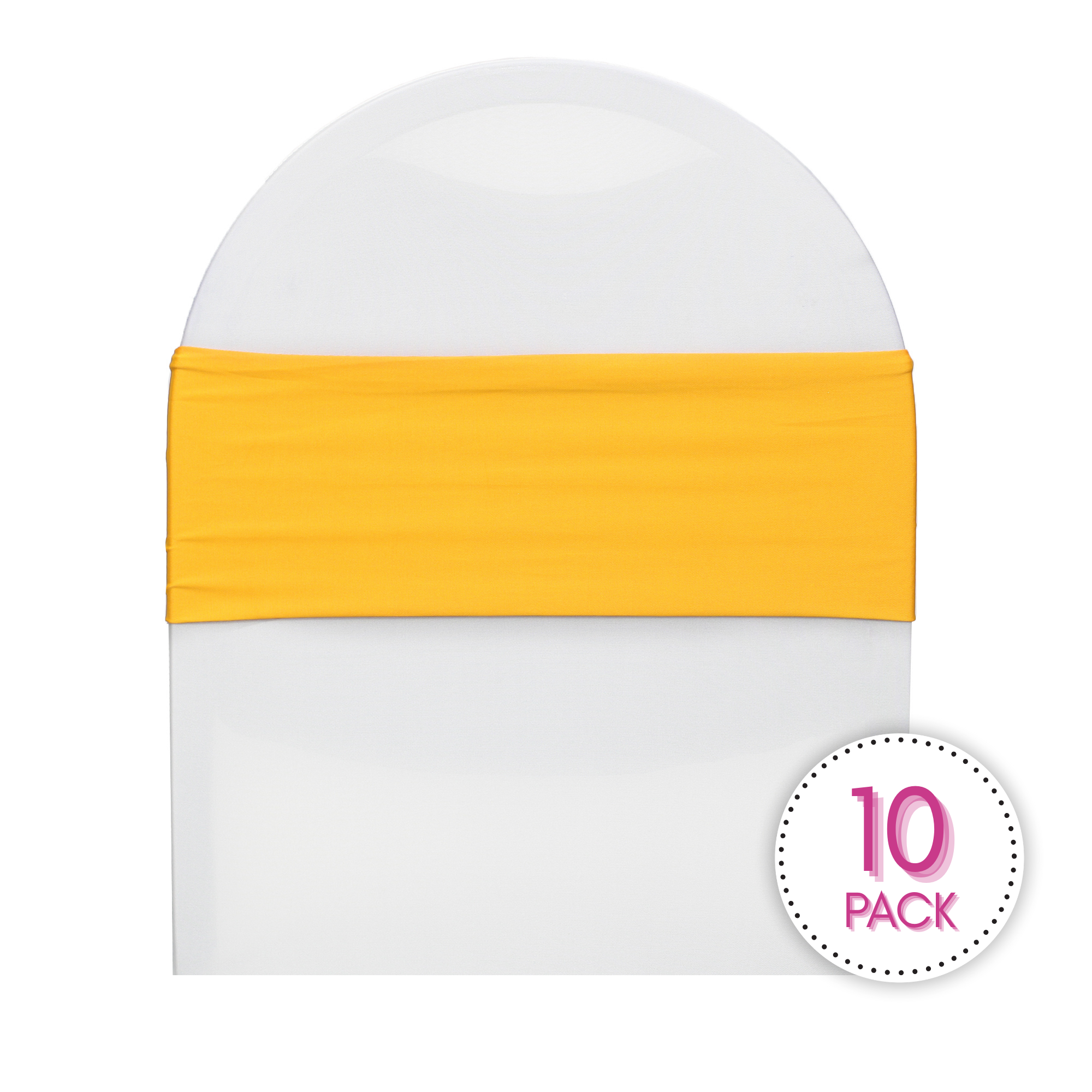 Stretch Spandex Chair Bands Gold pack of 10