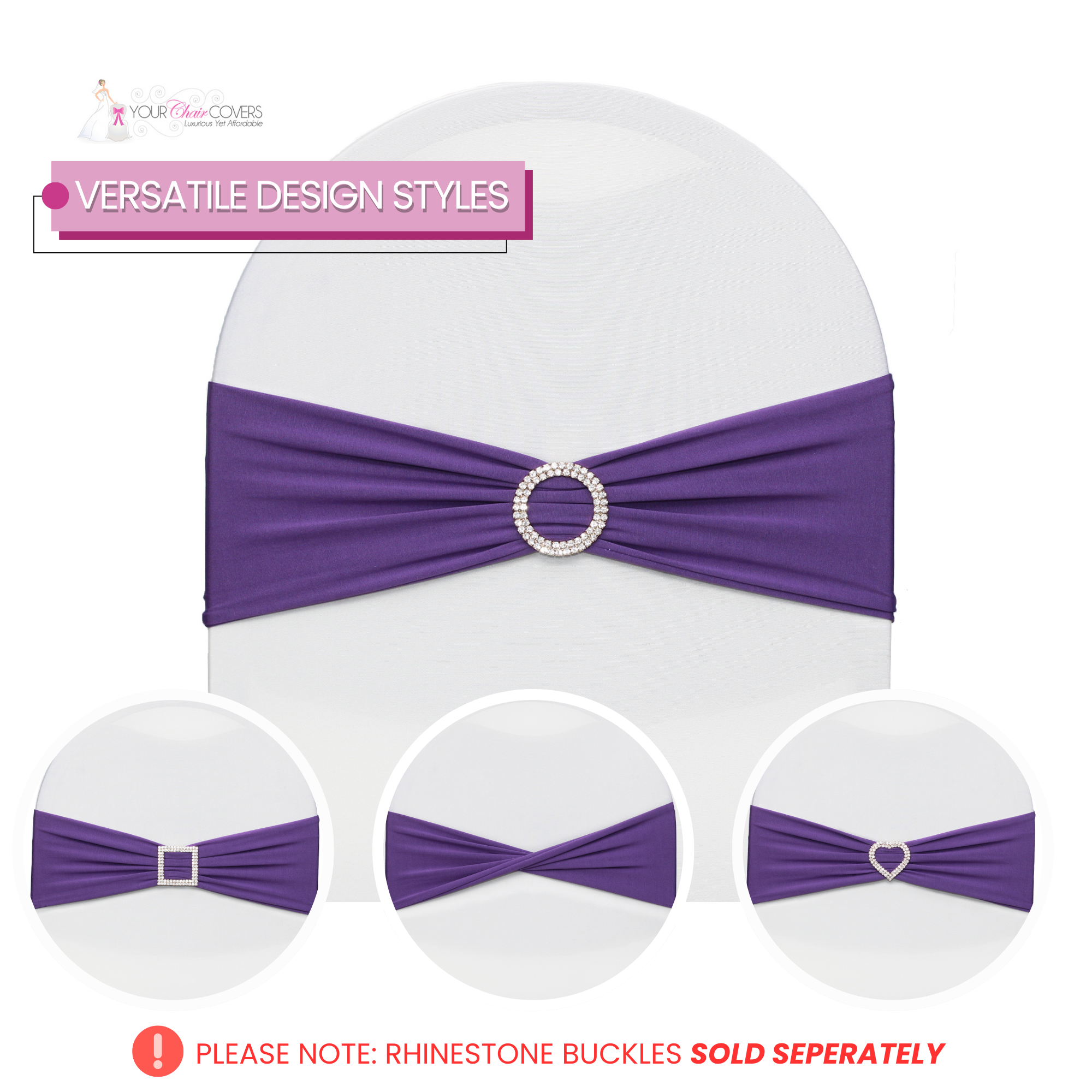 purple spandex chair band designs