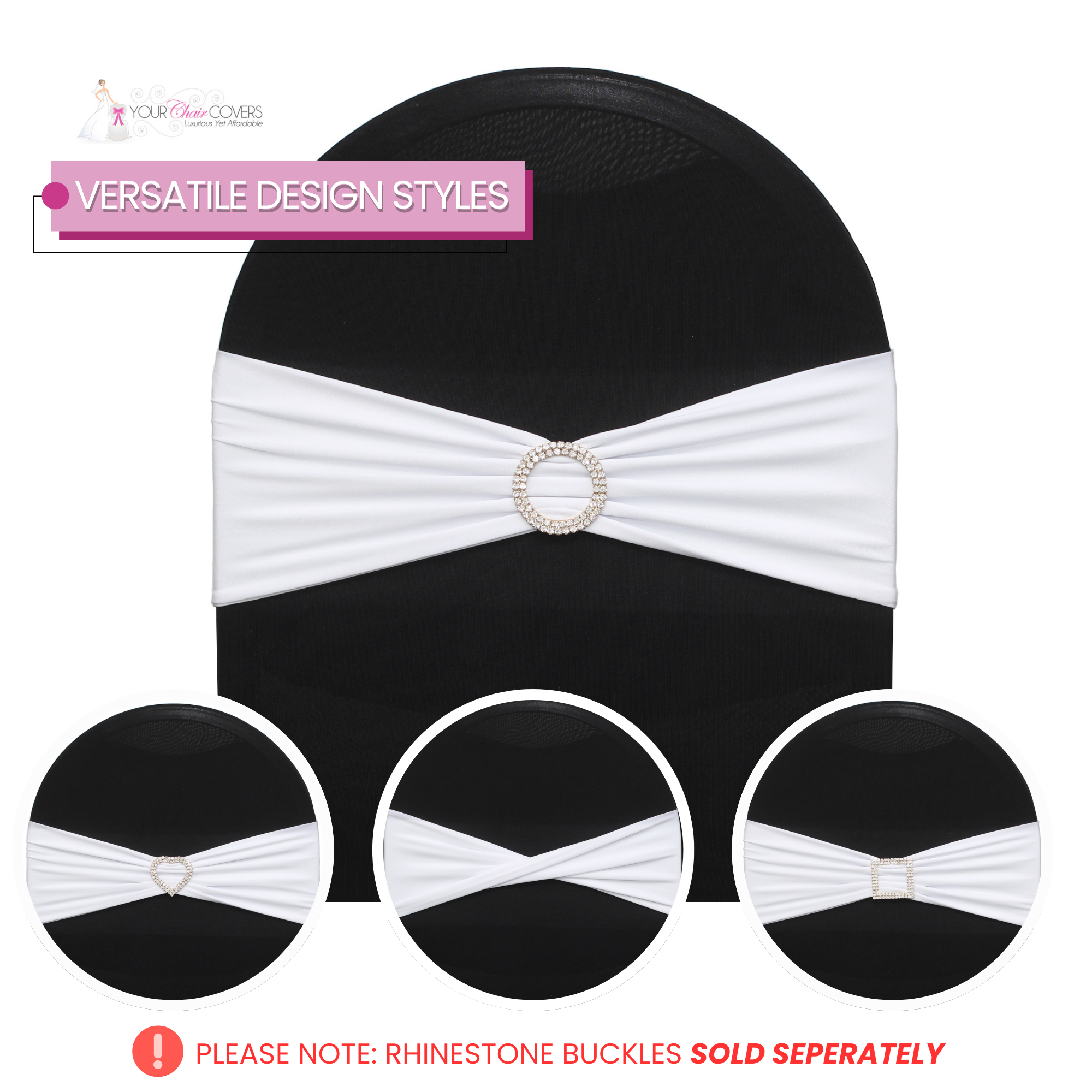 white spandex chair sash design styles