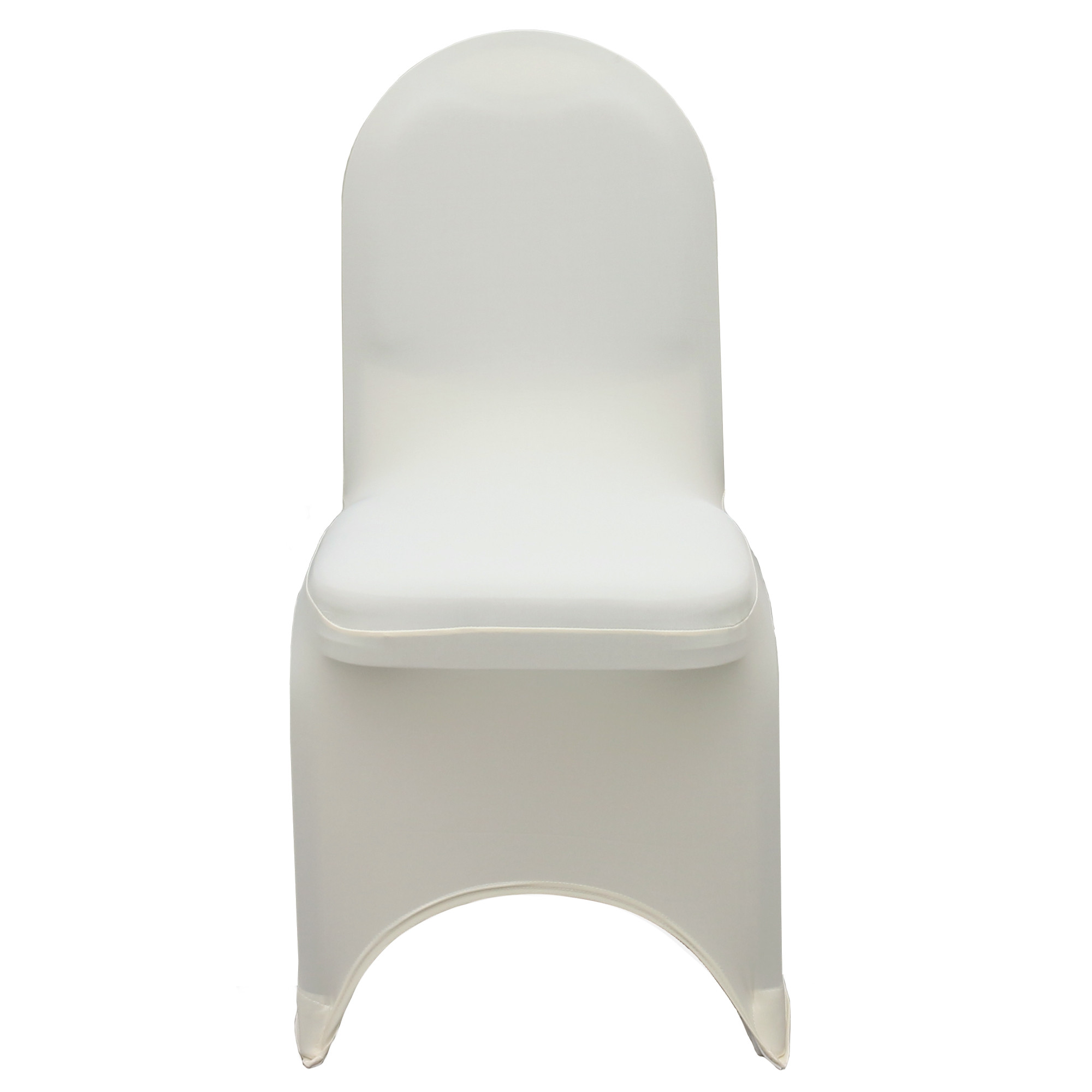 Stretch Spandex Banquet Chair Cover Ivory For Weddings front