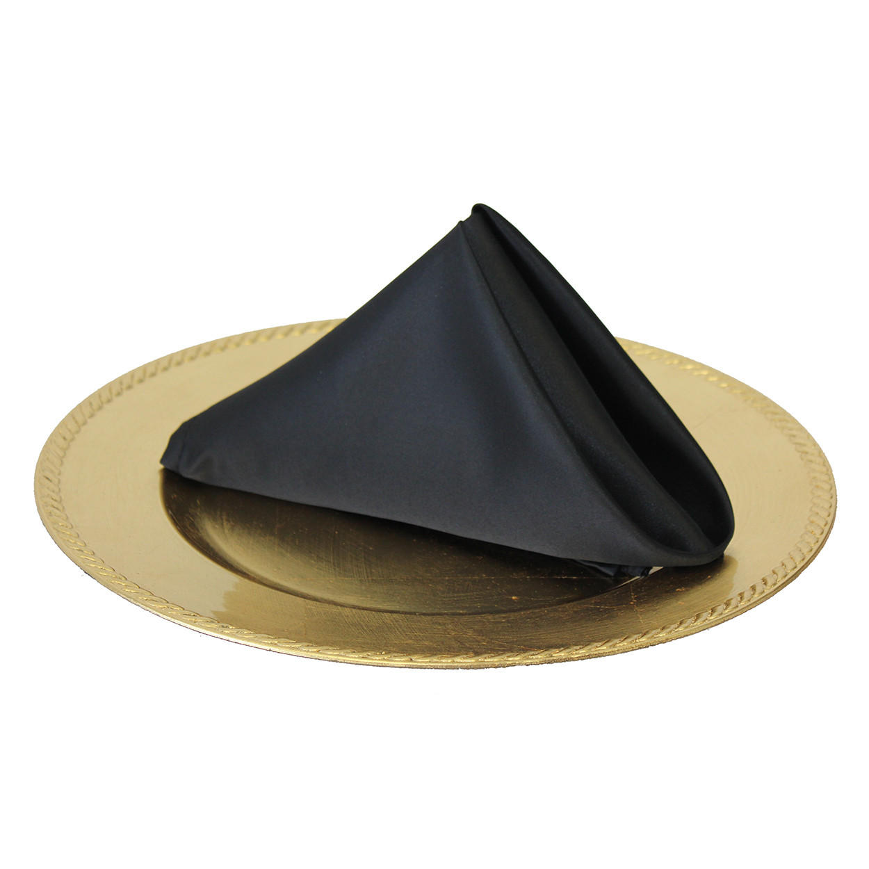 20 inch L'amour Satin Napkins Black
