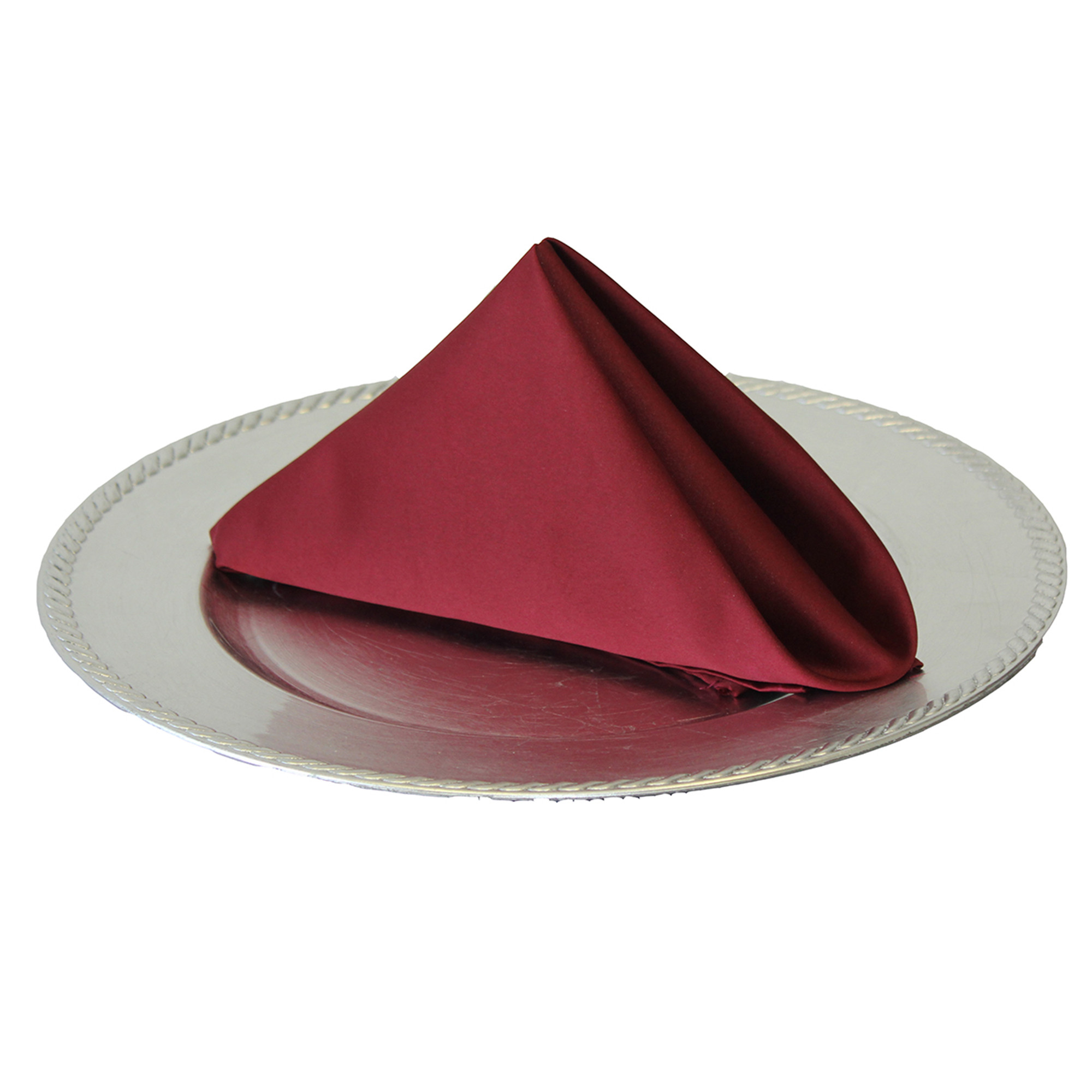 20 inch L'amour Satin Napkins Dark Red