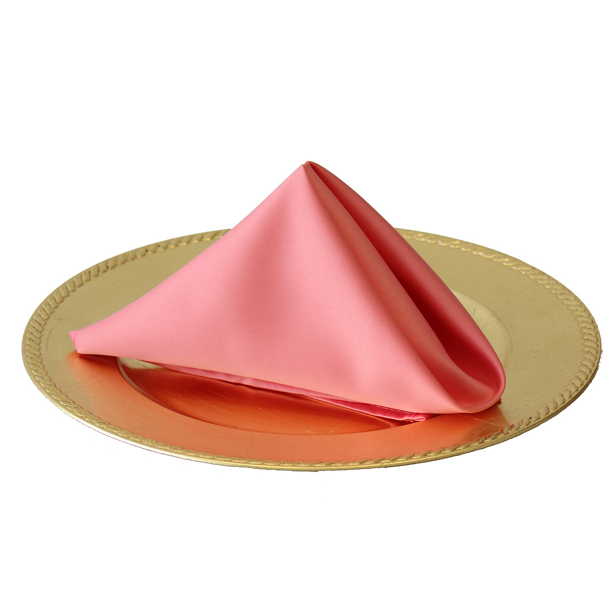 20 inch L'amour Satin Napkins Coral