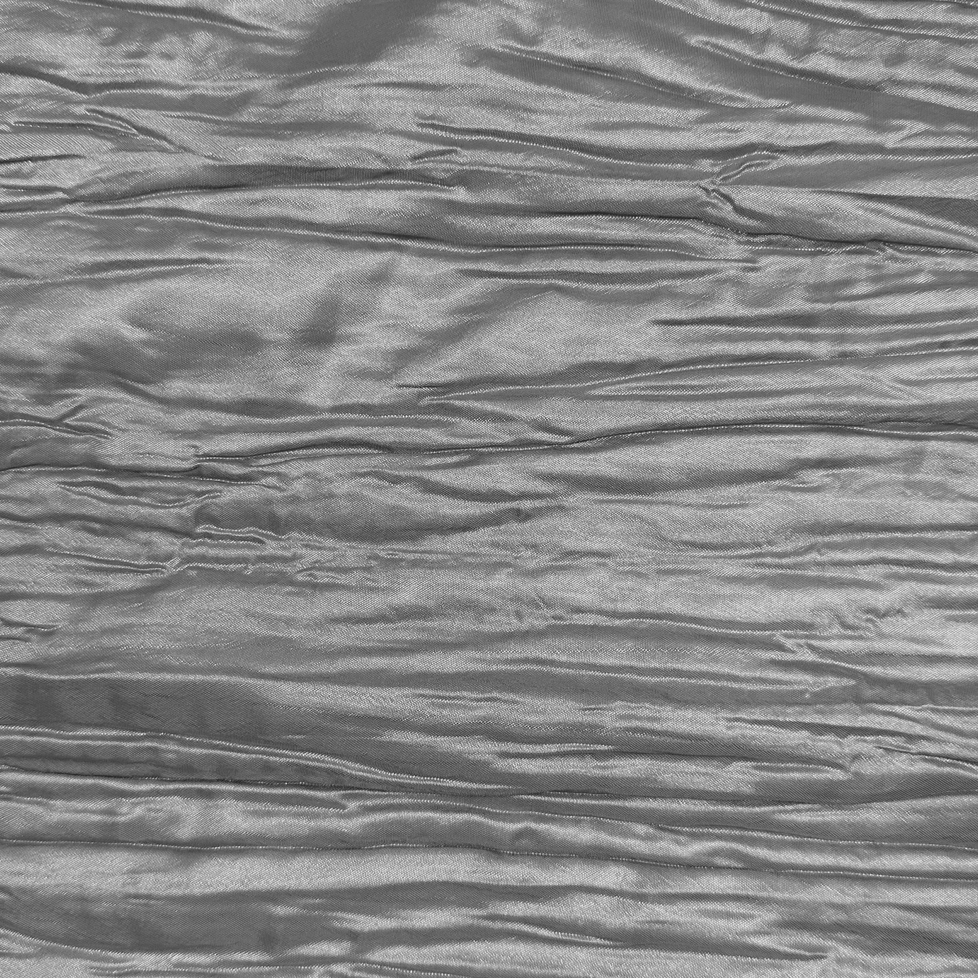 Dark Silver Table Runners, Platinum Crinkle Taffeta Table Runner for Weddings Zoom