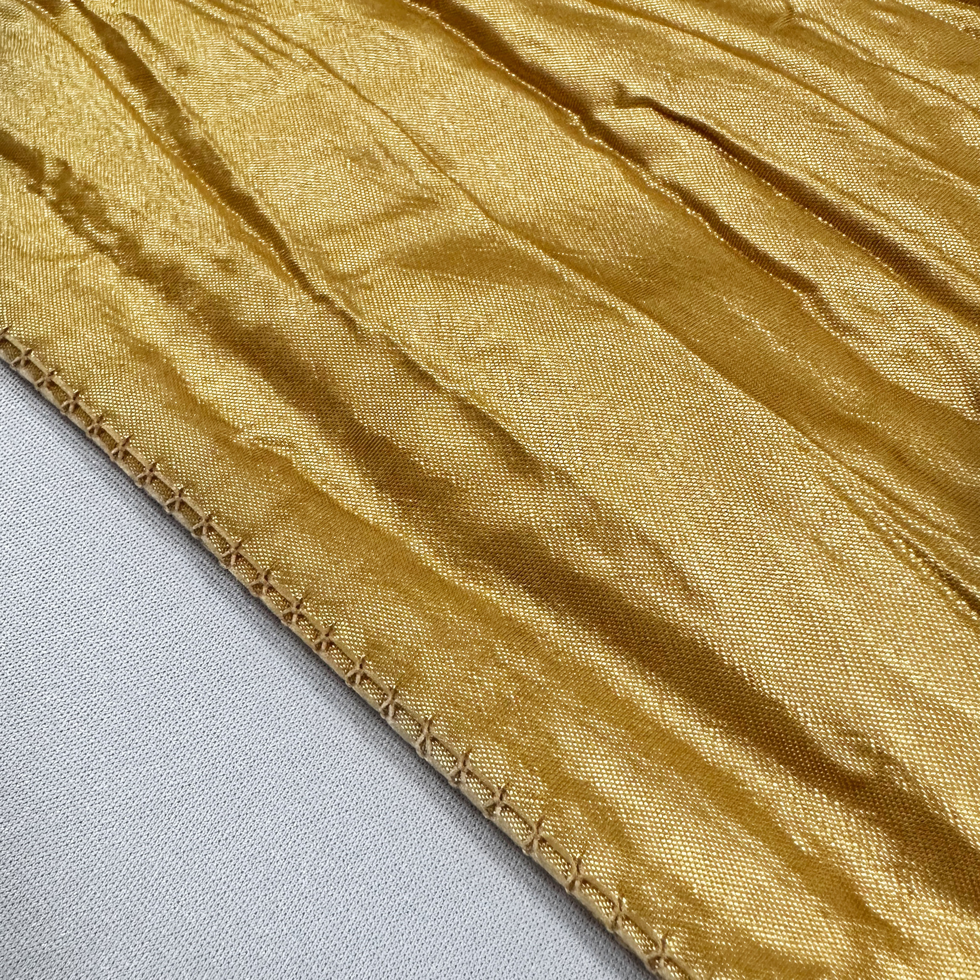 Gold Table Runners, Crinkle Taffeta Table Runner for Weddings Hem