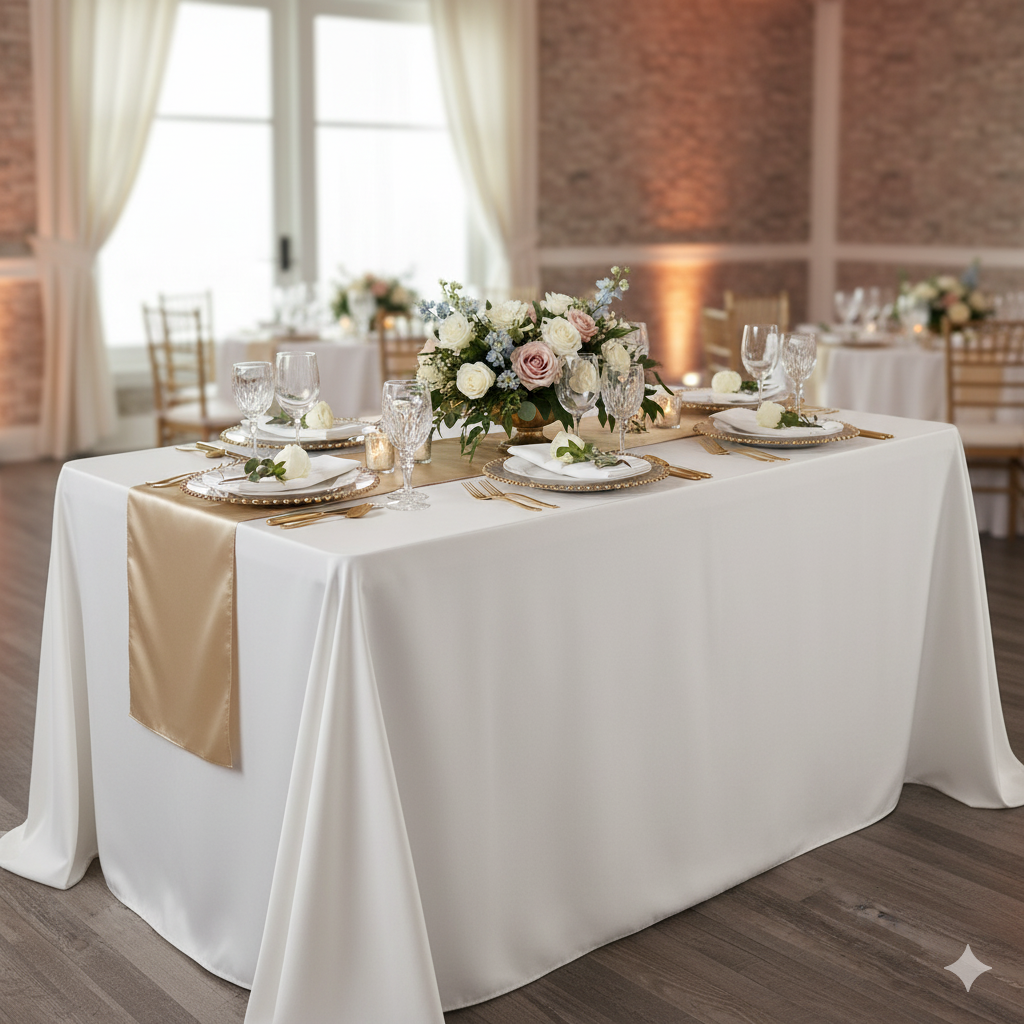 Champagne Table Runners, Lamour Table Runners for Weddings