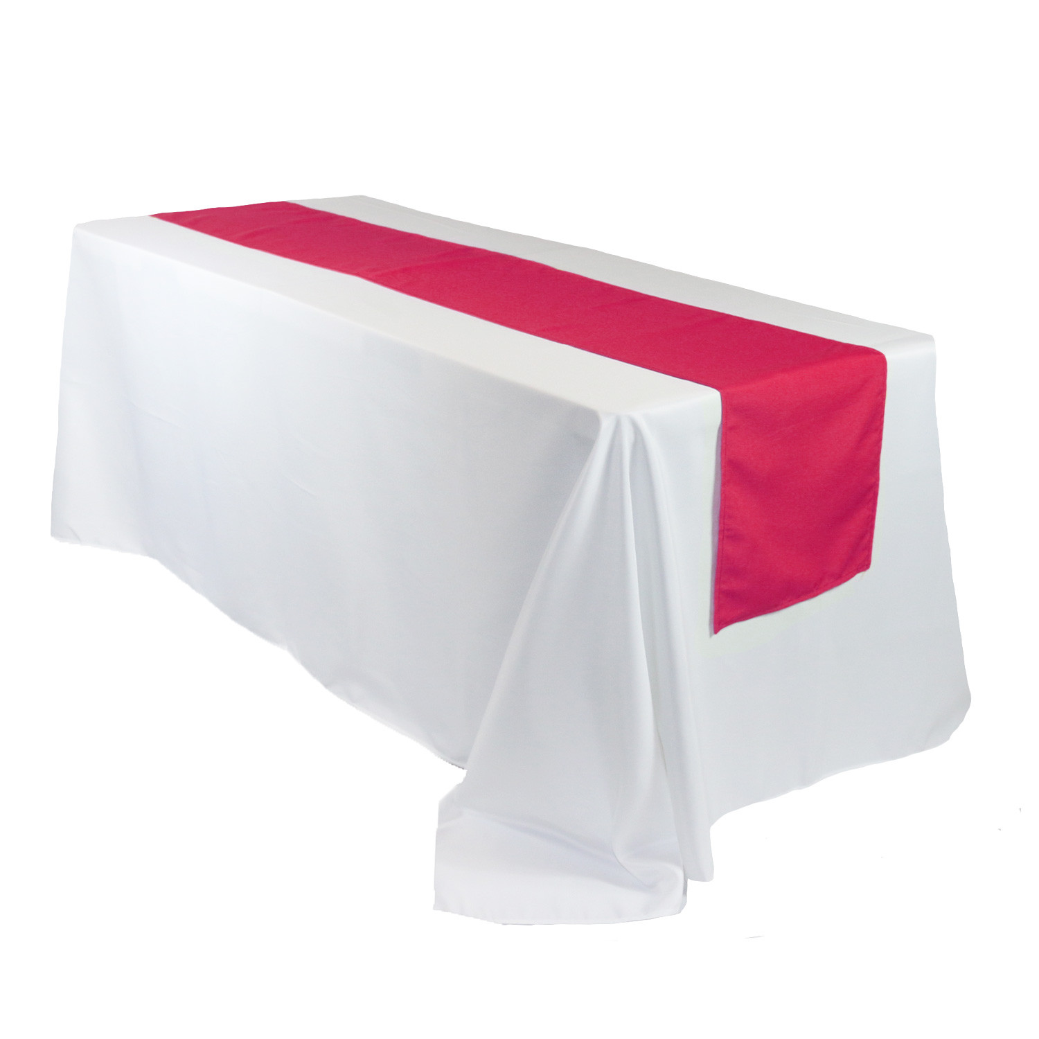 14 x 108 Inch Polyester Table Runner Fuchsia on rectangular table