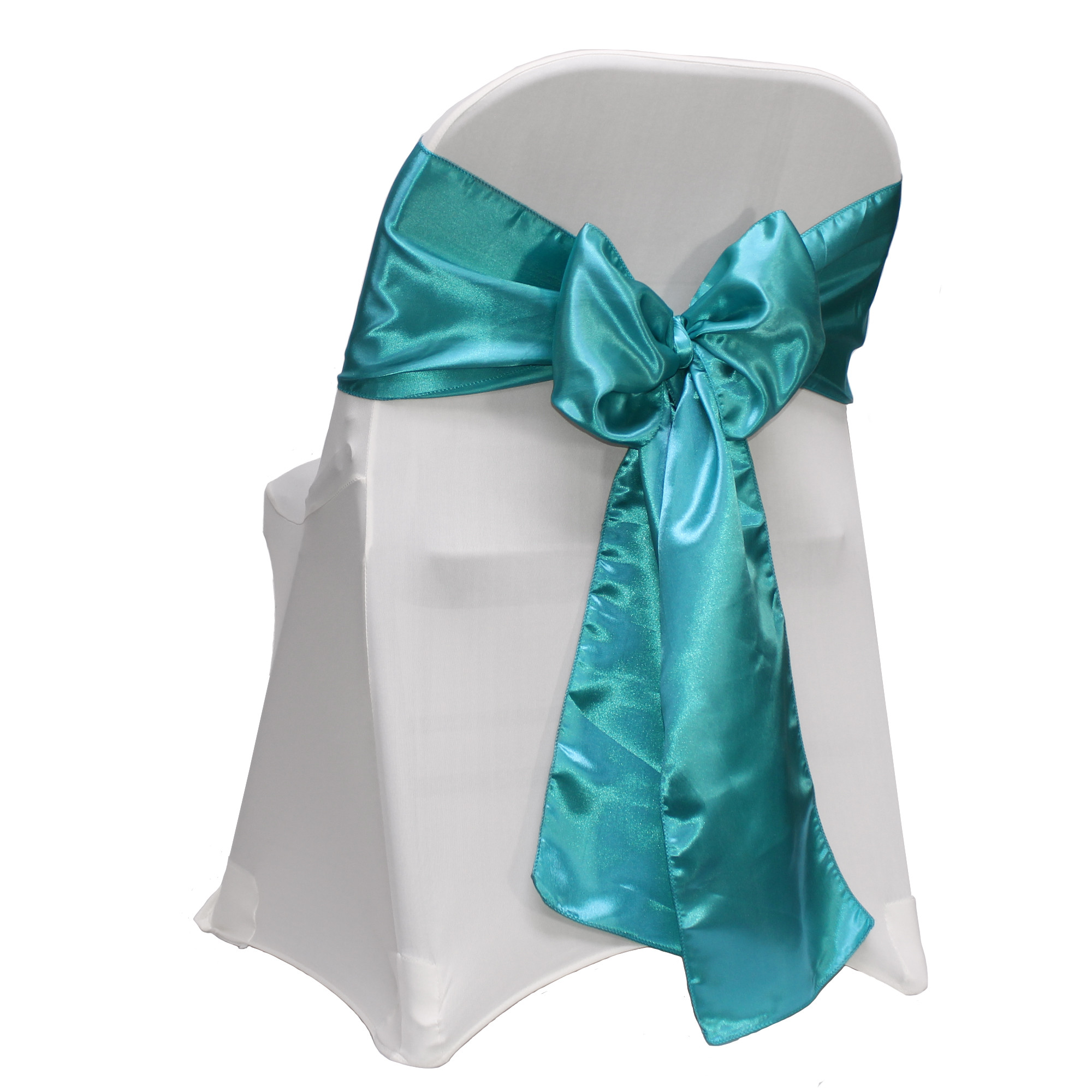 teal satin chair sashes for folding chairs