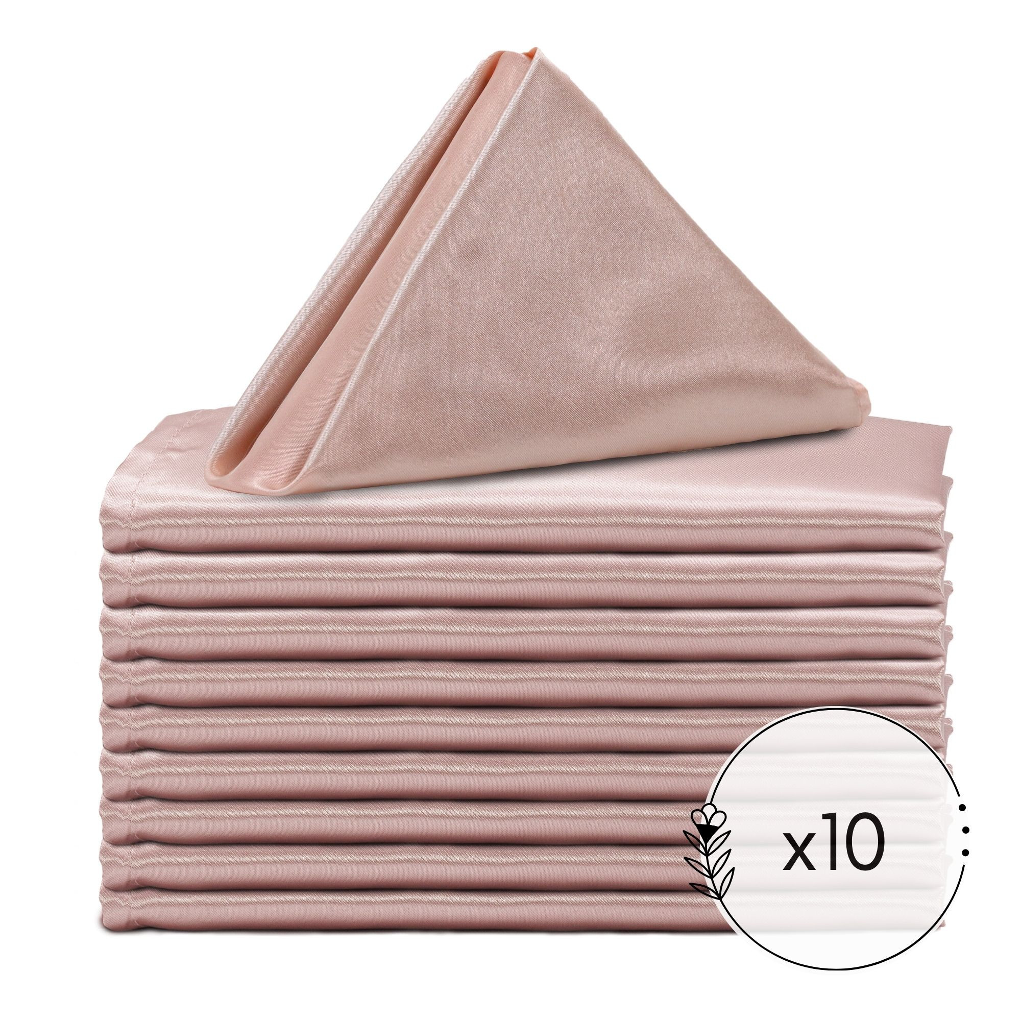 20 inch Satin Cloth Napkins Blush pack of 10