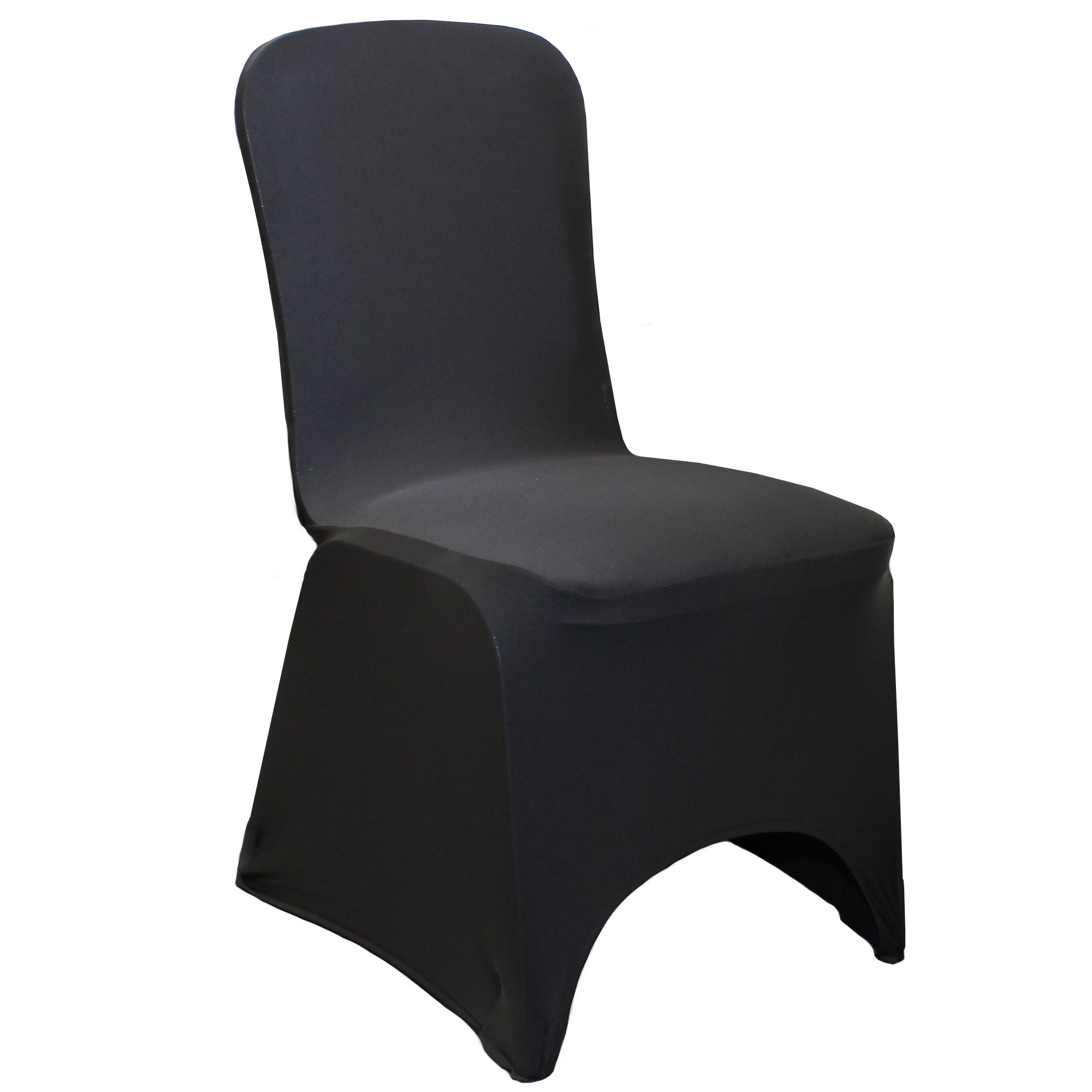 Square Top Spandex Chair Covers Black