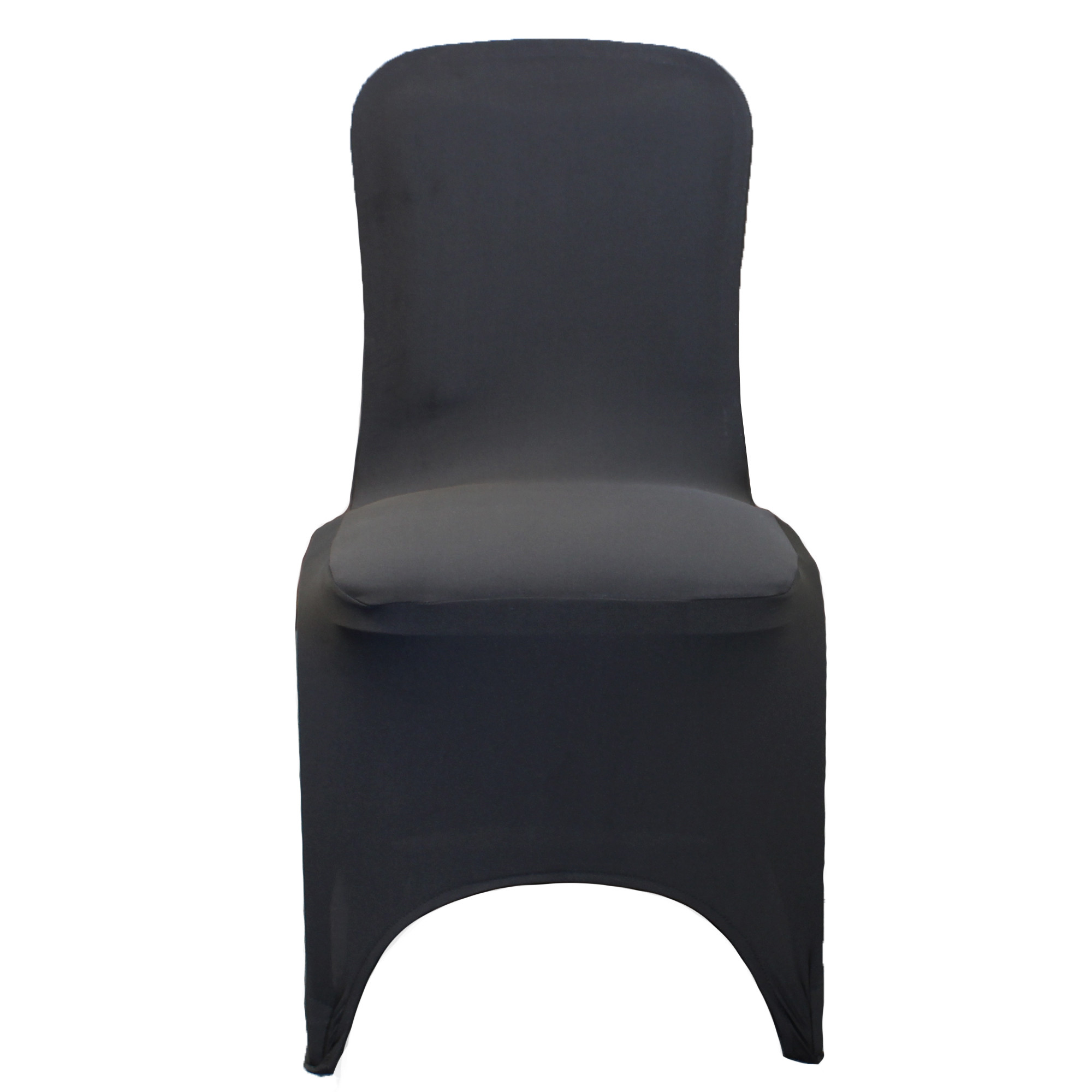 Square Top Spandex Chair Covers Black front