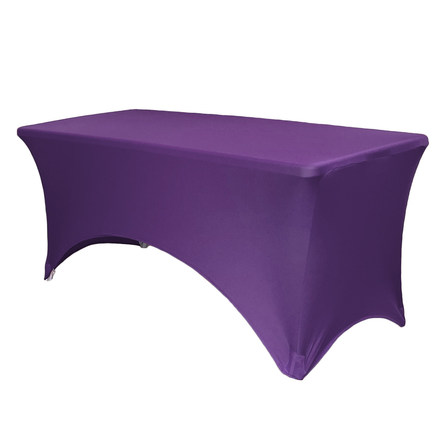 Stretch Spandex 6 ft Rectangular Table Cover Purple