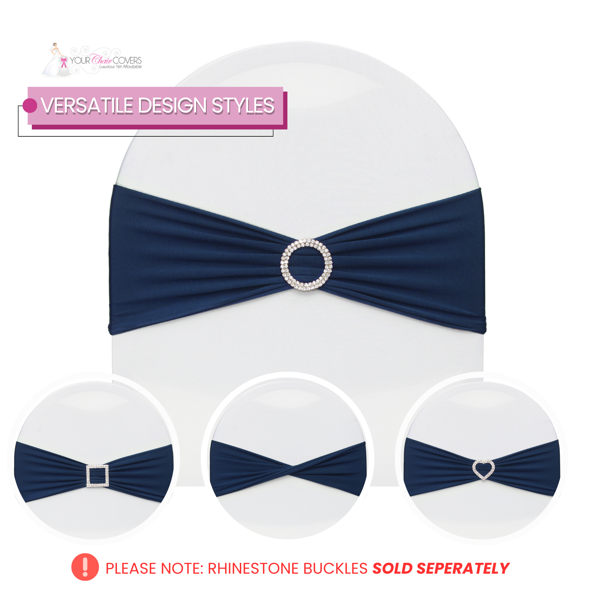 navy blue spandex chair band for designs