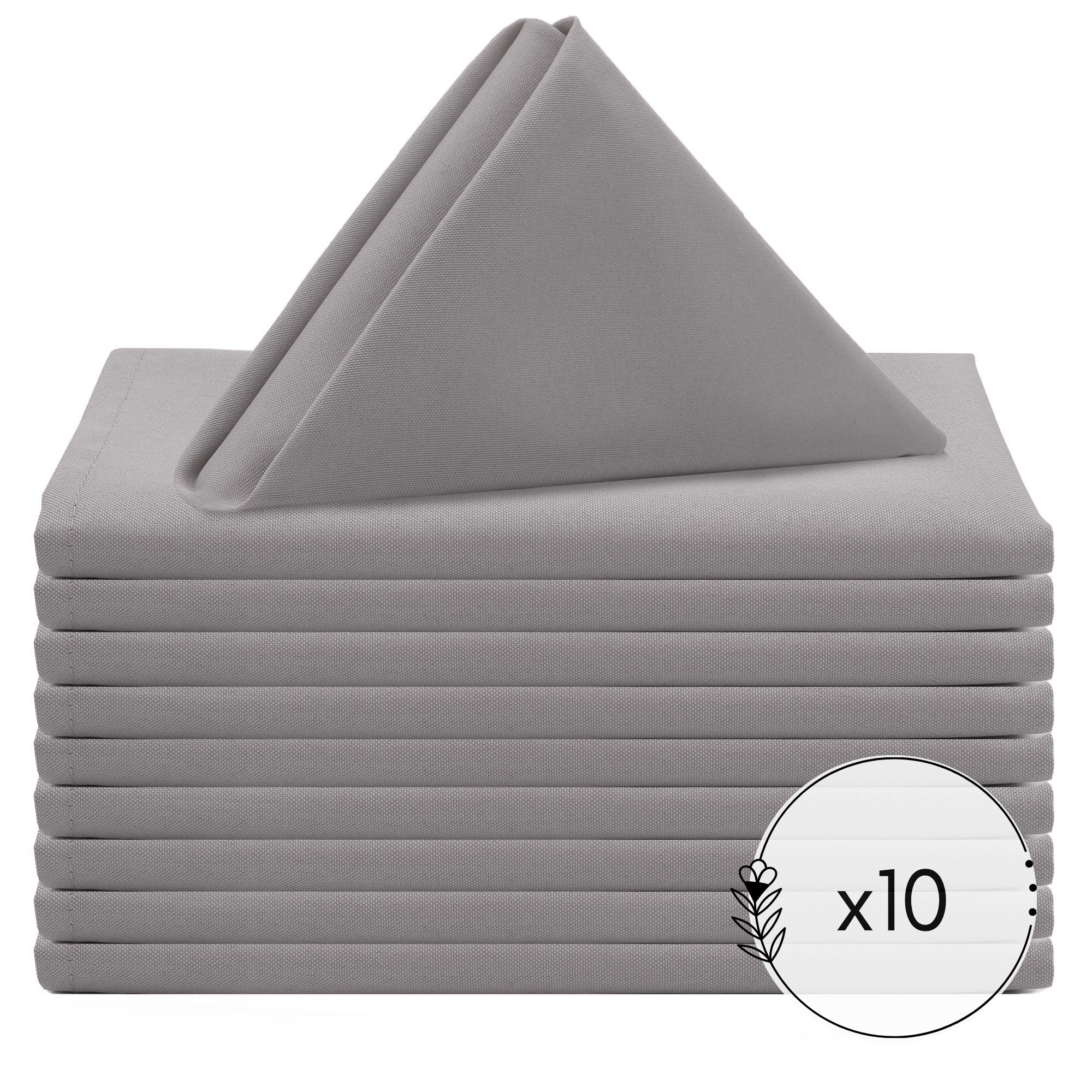 20 inch Polyester Cloth Napkins Gray pack of 10