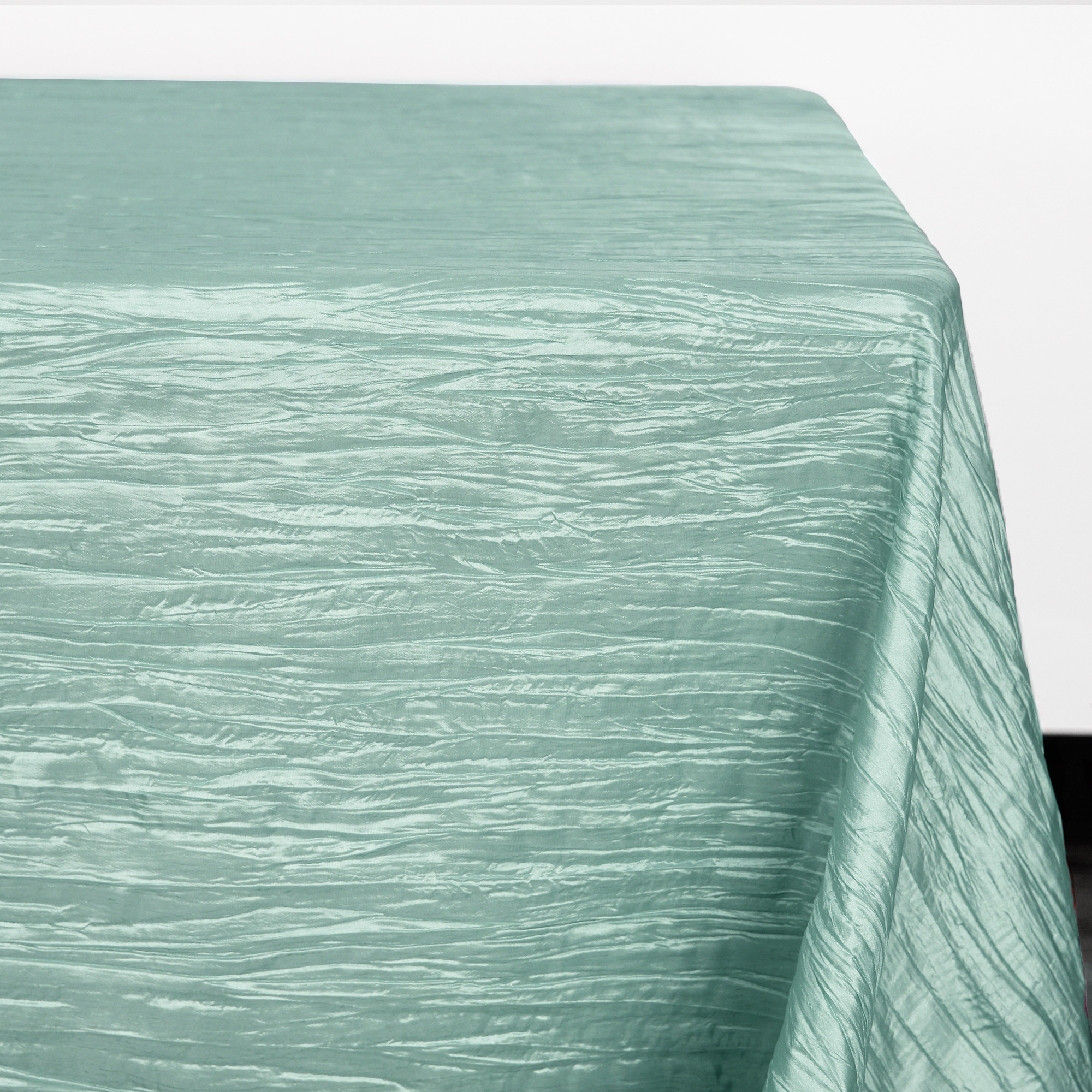 90 x 156 Inch Rectangular Crinkle Taffeta Tablecloth Tiffany corner