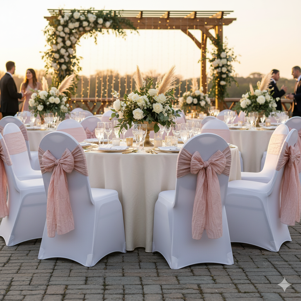 blush crinkle taffeta sashes for weddings