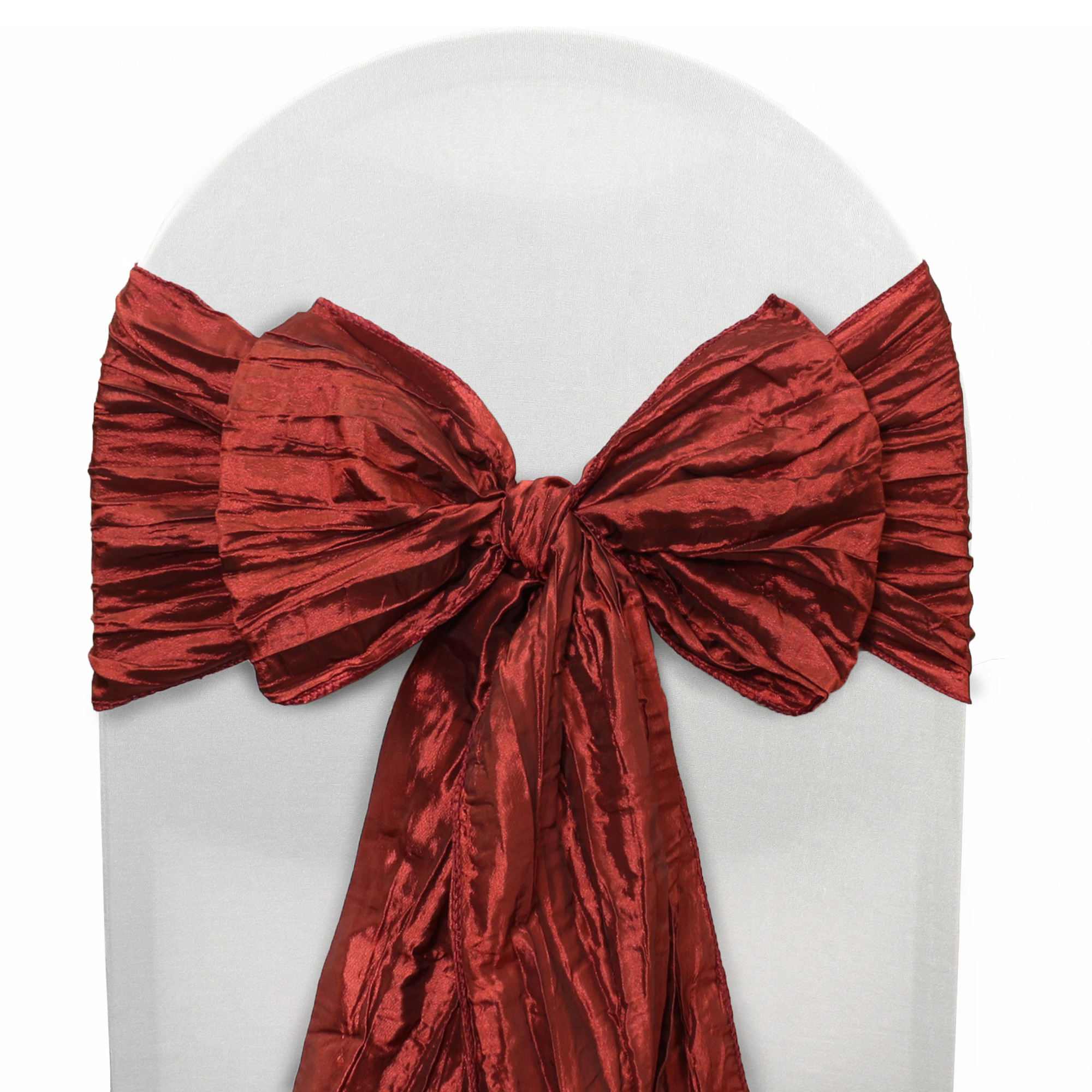 Crinkle Taffeta Chair Sashes Burgundy