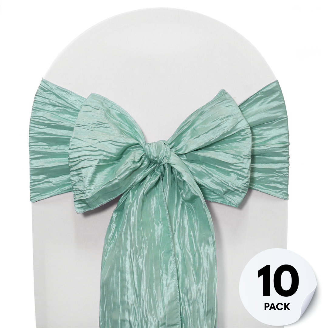 10 Pack Crinkle Taffeta Chair Sashes Tiffany