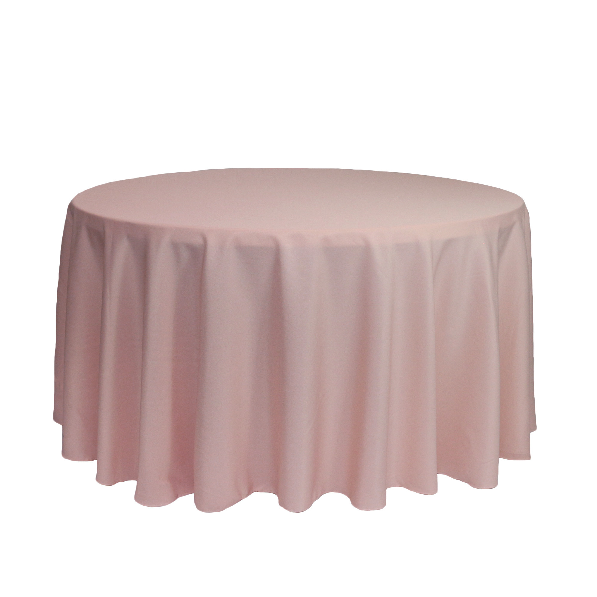 120 inch Round Polyester Tablecloths Blush