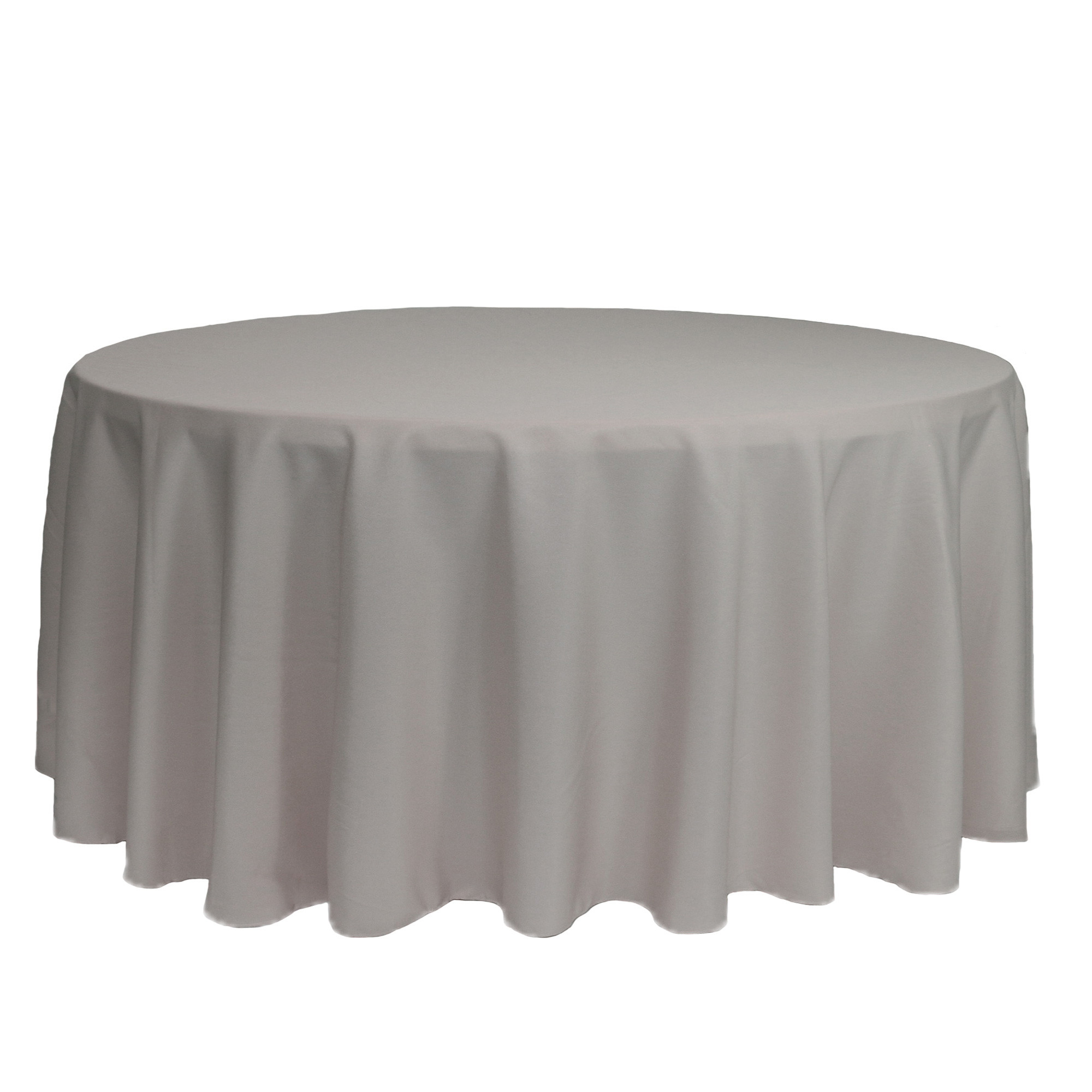 132 inch Round Polyester Tablecloths Gray