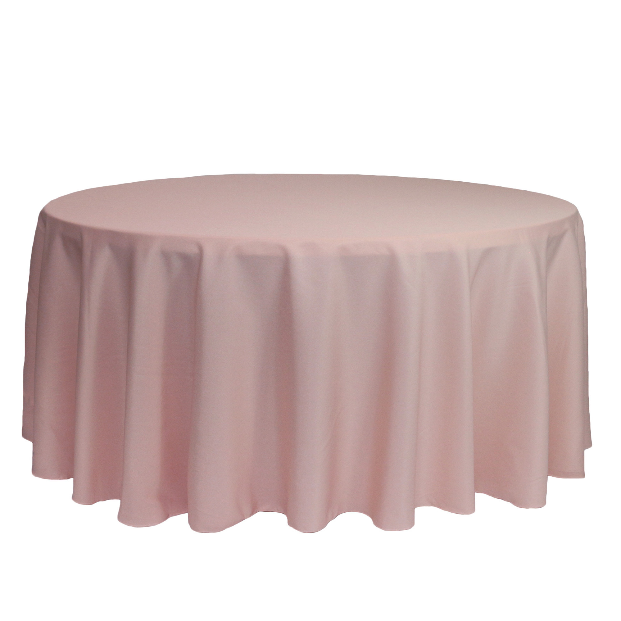 132 inch Round Polyester Tablecloths Blush