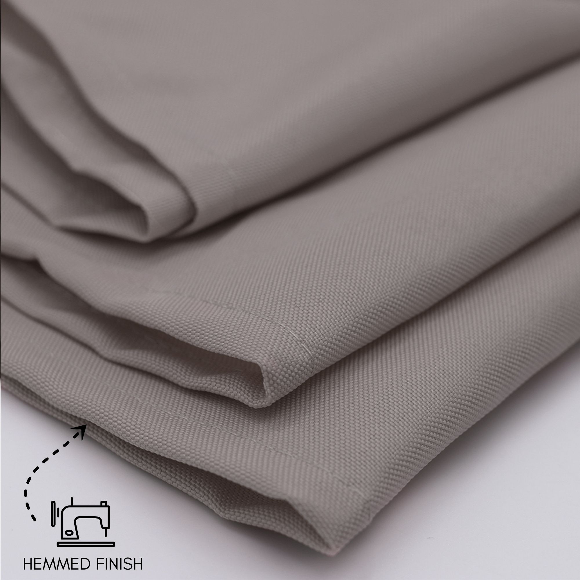 90 x 132 Inch Rectangular Polyester Tablecloth Gray Hem
