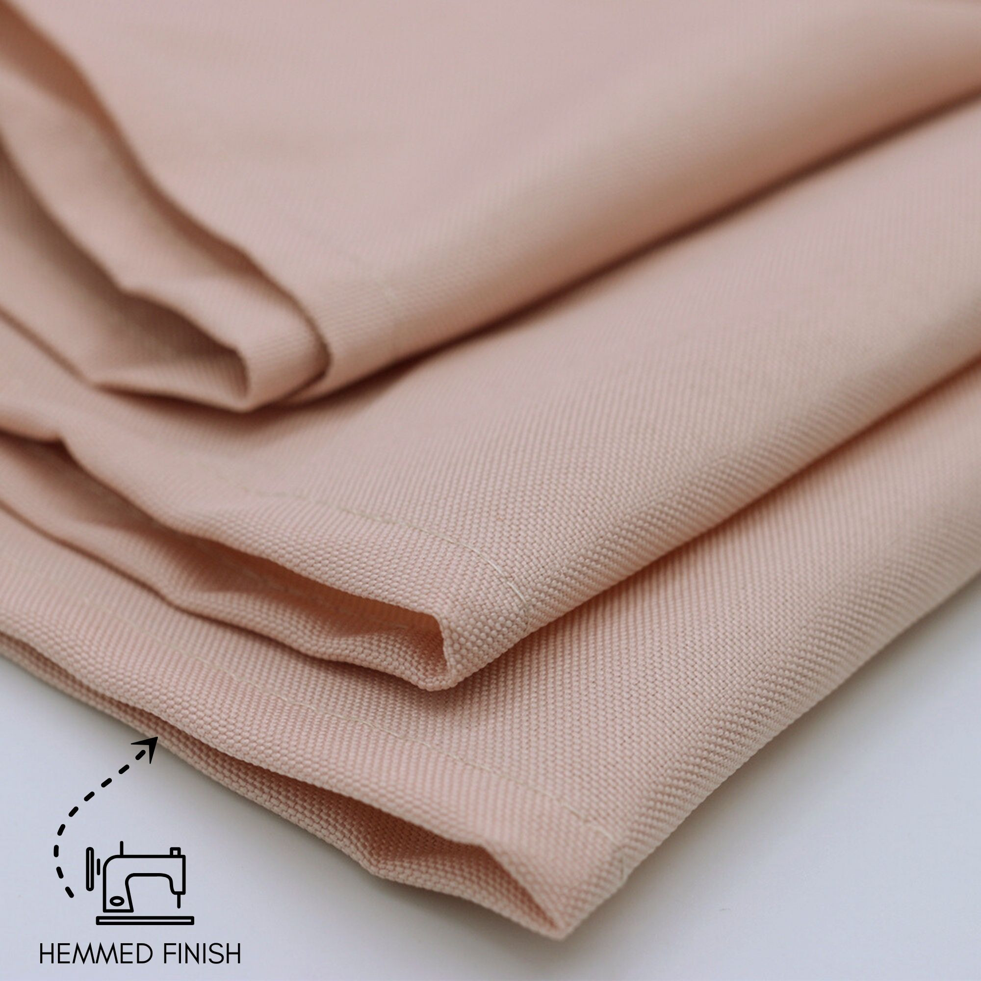 90 x 156 Inch Rectangular Polyester Tablecloth Blush Hem