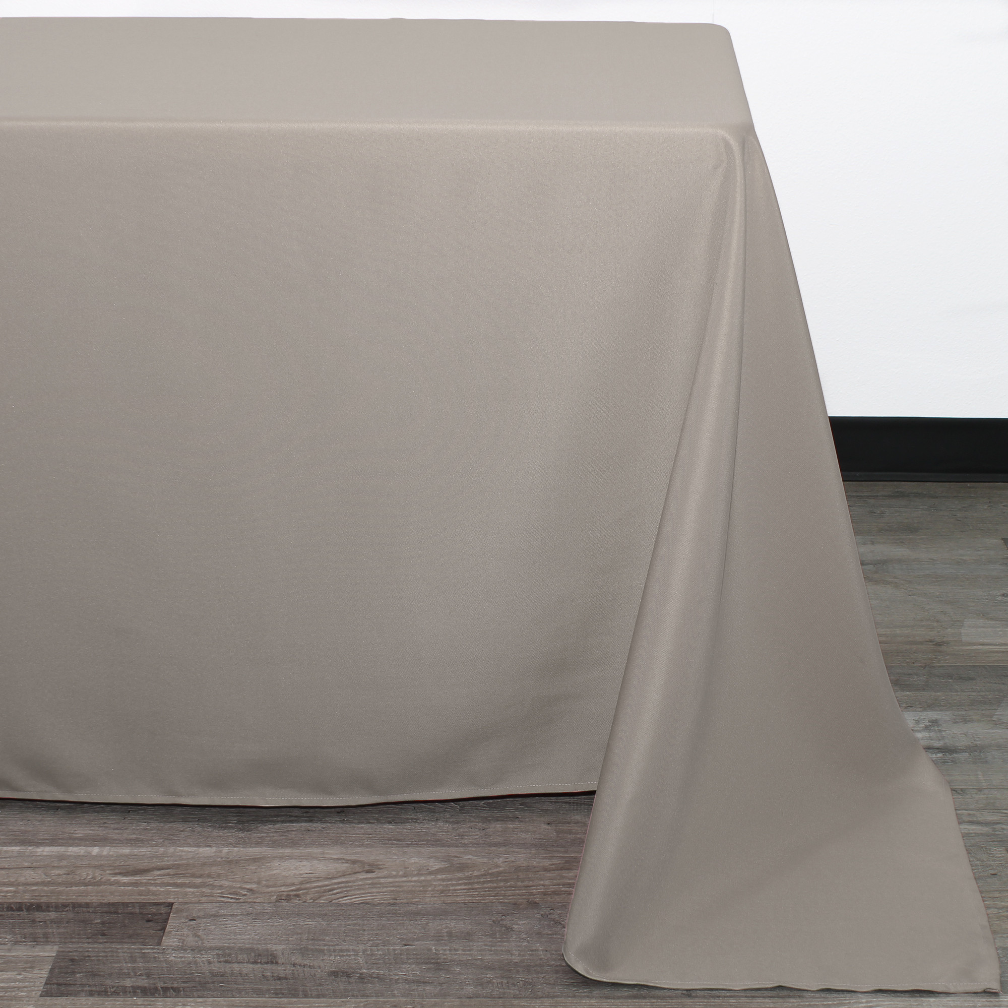 90 x 156 Inch Rectangular Polyester Tablecloth Gray Corner