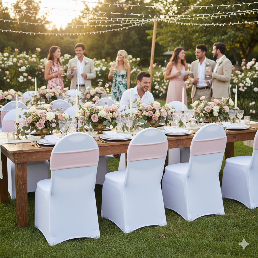 blush chair bands for weddings and events